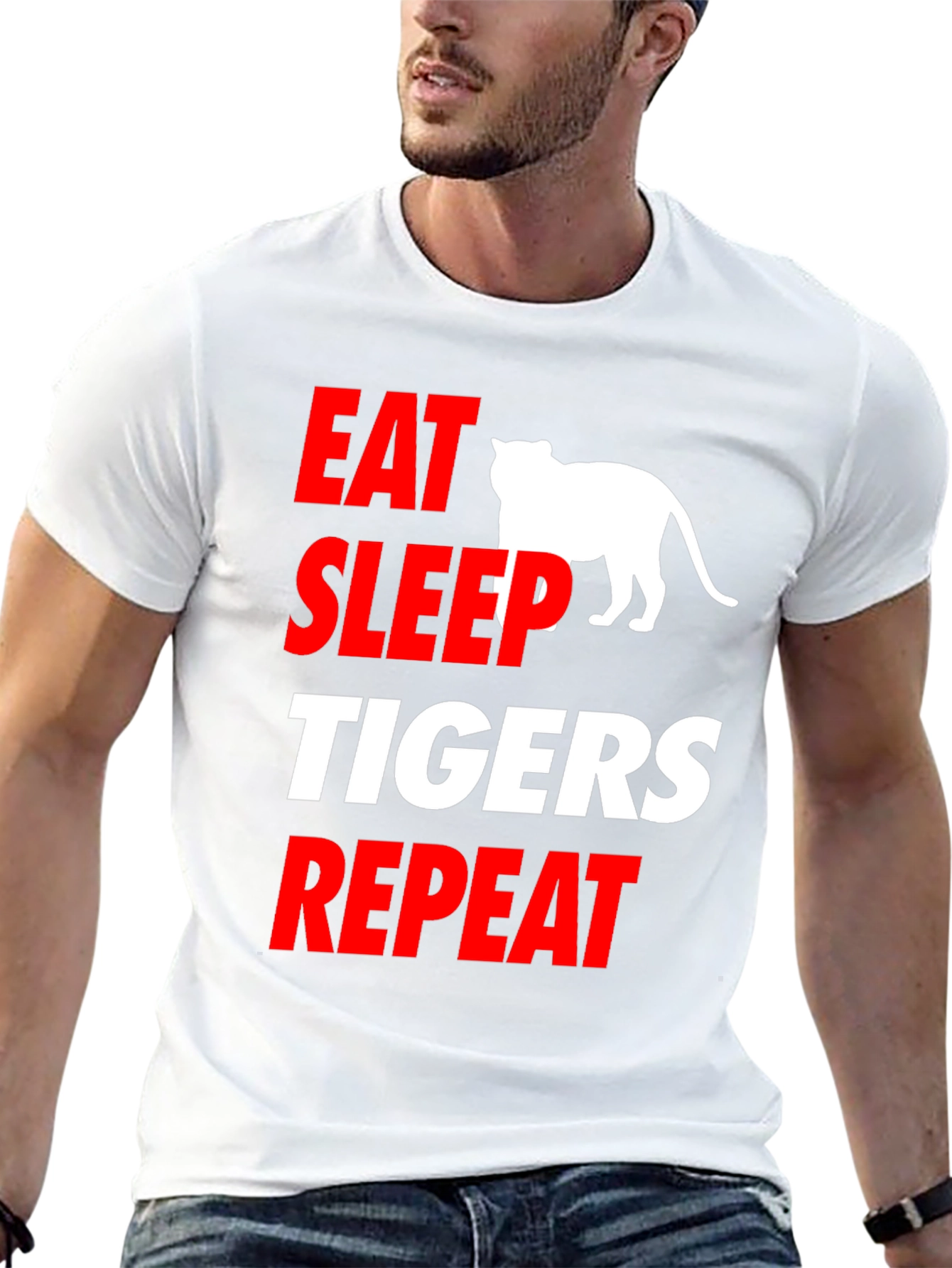 Eat Sleep Tigers Repeat Black T-Shirt