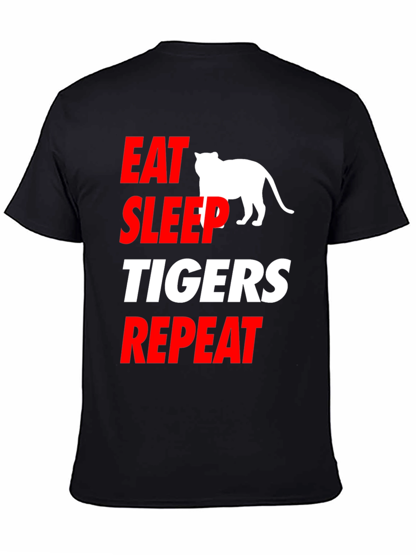 Eat Sleep Tigers Repeat Black T-Shirt