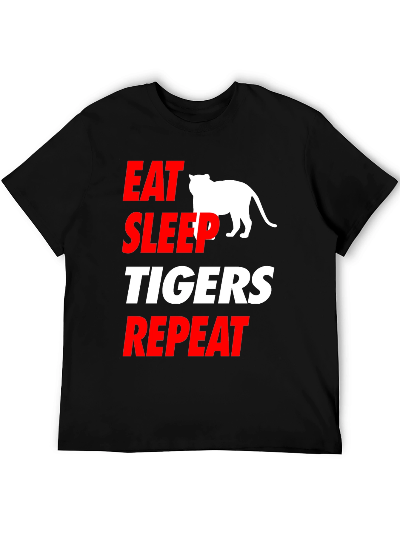Eat Sleep Tigers Repeat Black T-Shirt
