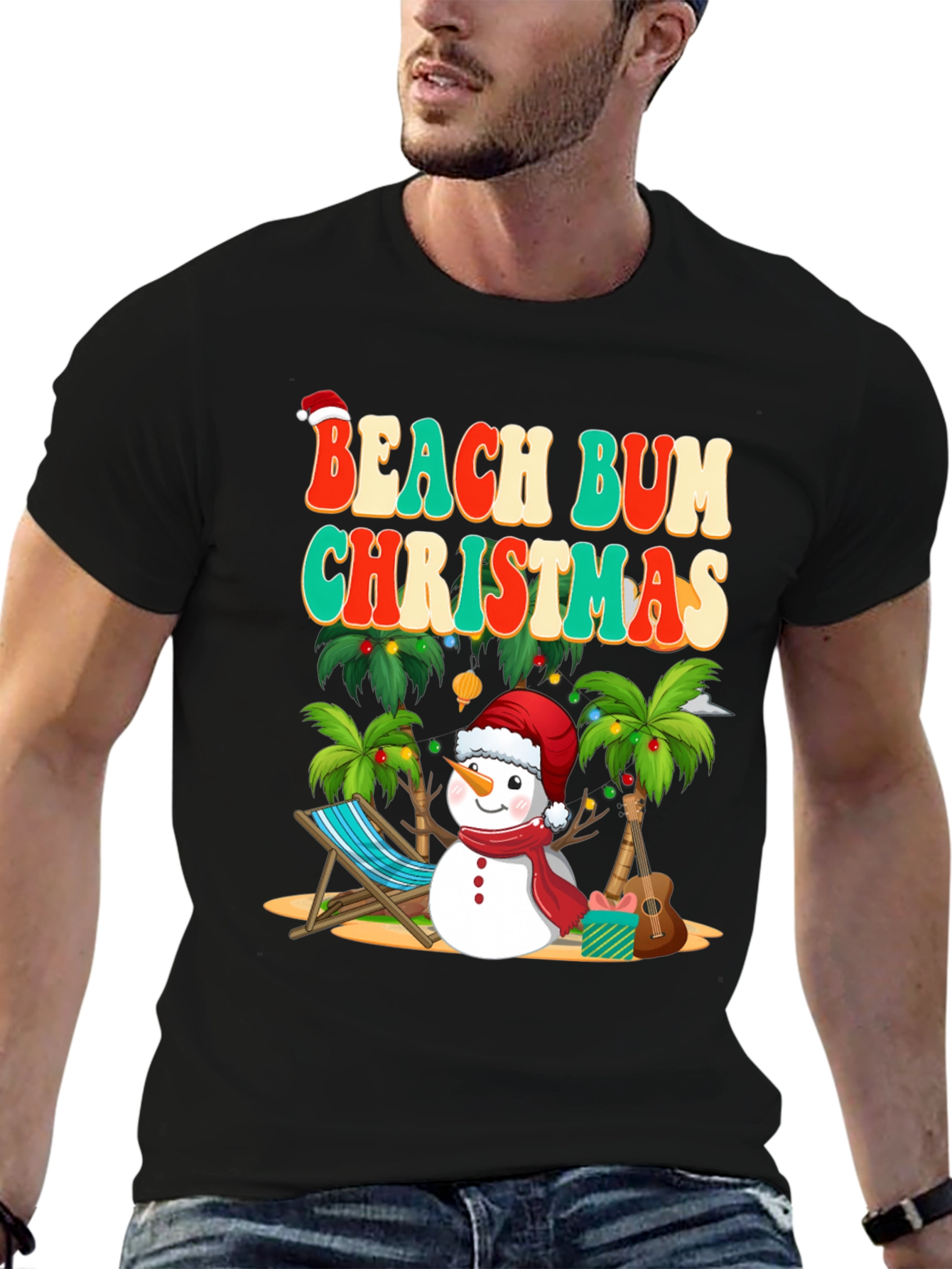Beach Bum Christmas T-Shirt Holiday Graphic Tee