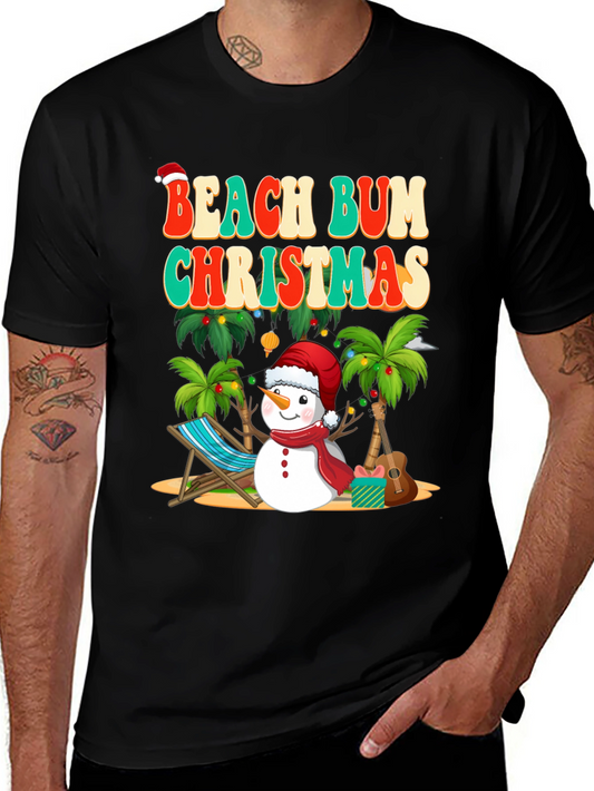 Beach Bum Christmas T-Shirt Holiday Graphic Tee