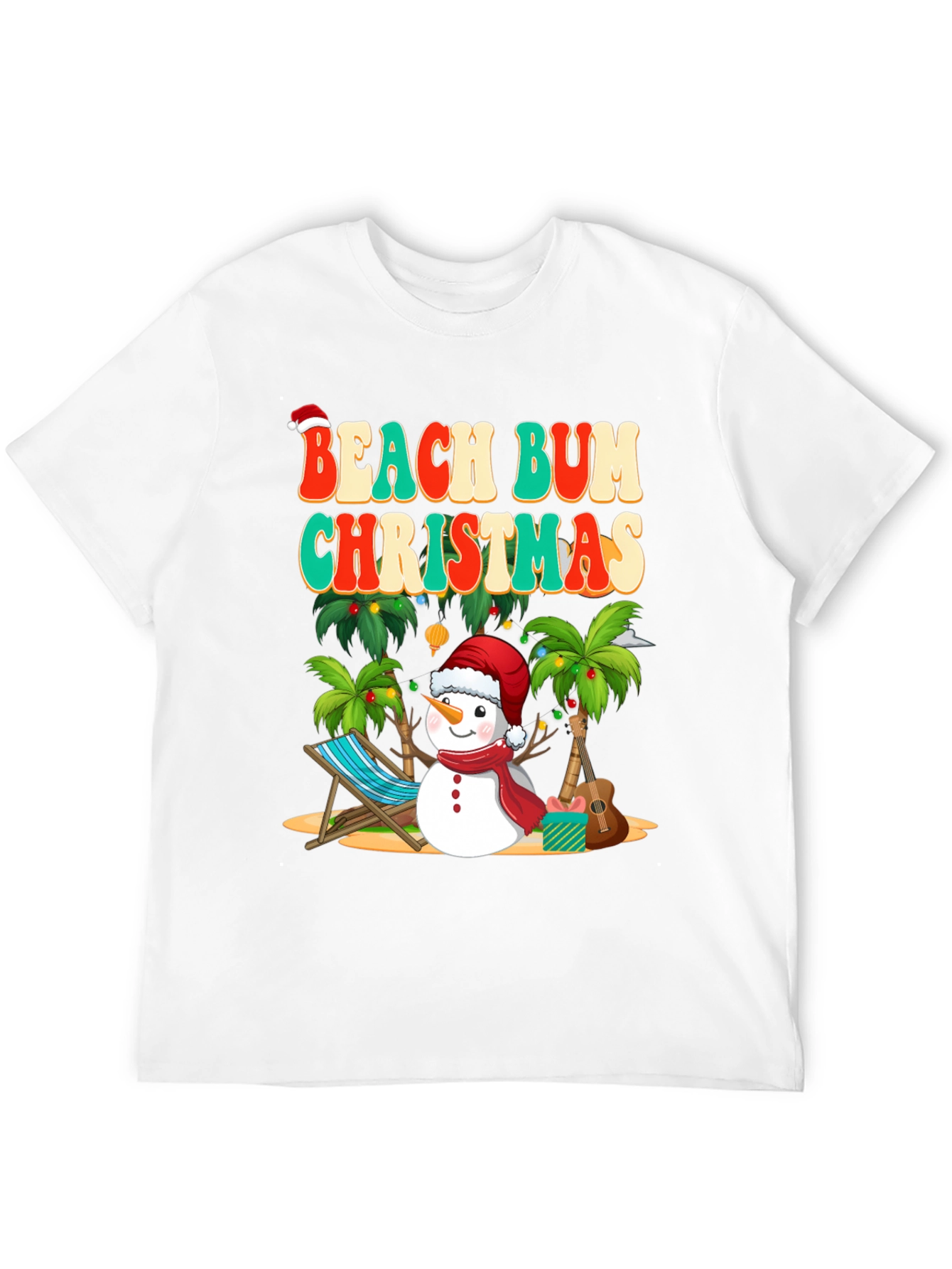 Beach Bum Christmas T-Shirt Holiday Graphic Tee