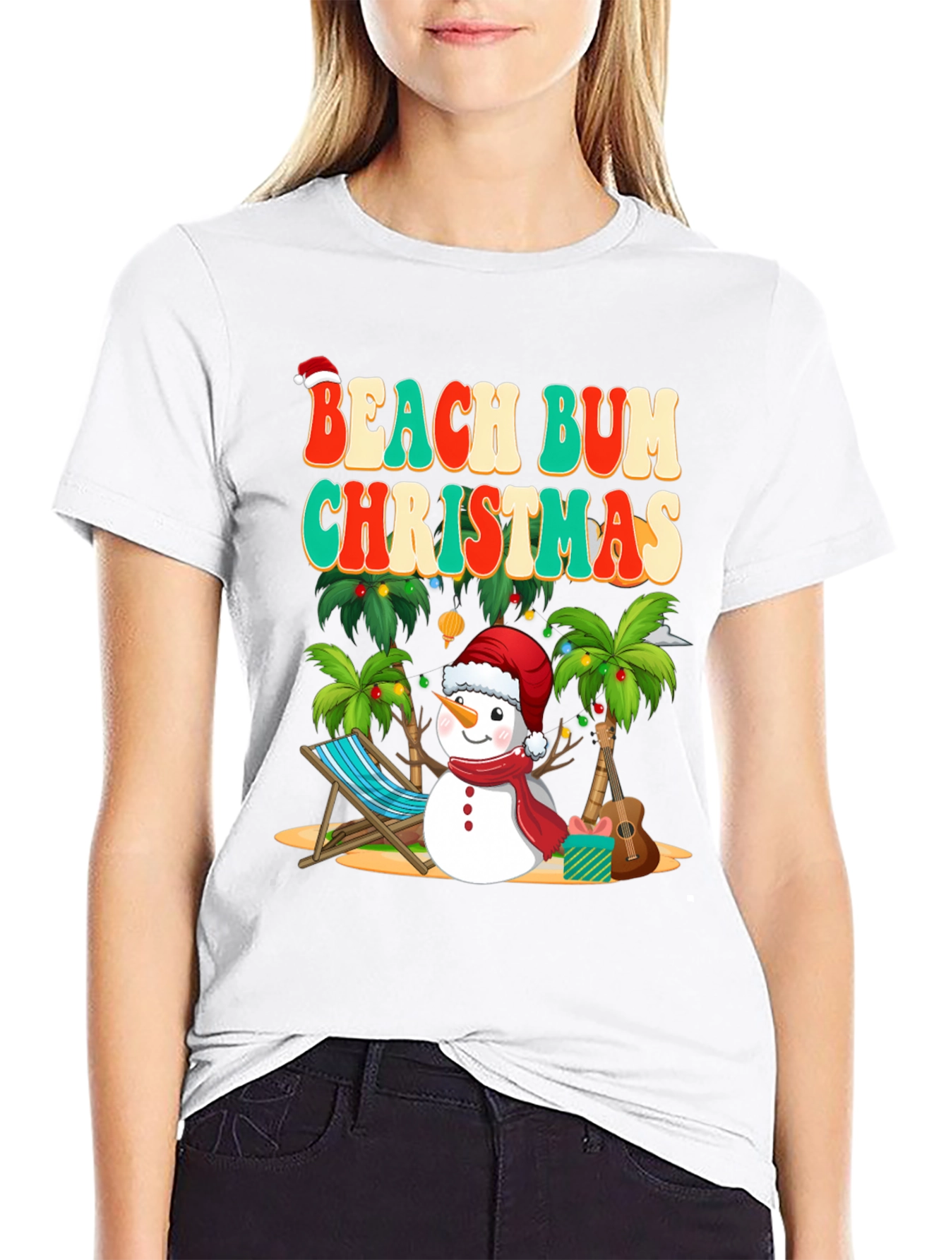 Beach Bum Christmas T-Shirt Holiday Graphic Tee