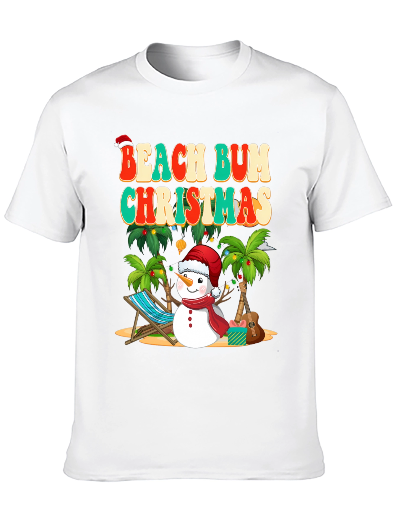 Beach Bum Christmas T-Shirt Holiday Graphic Tee