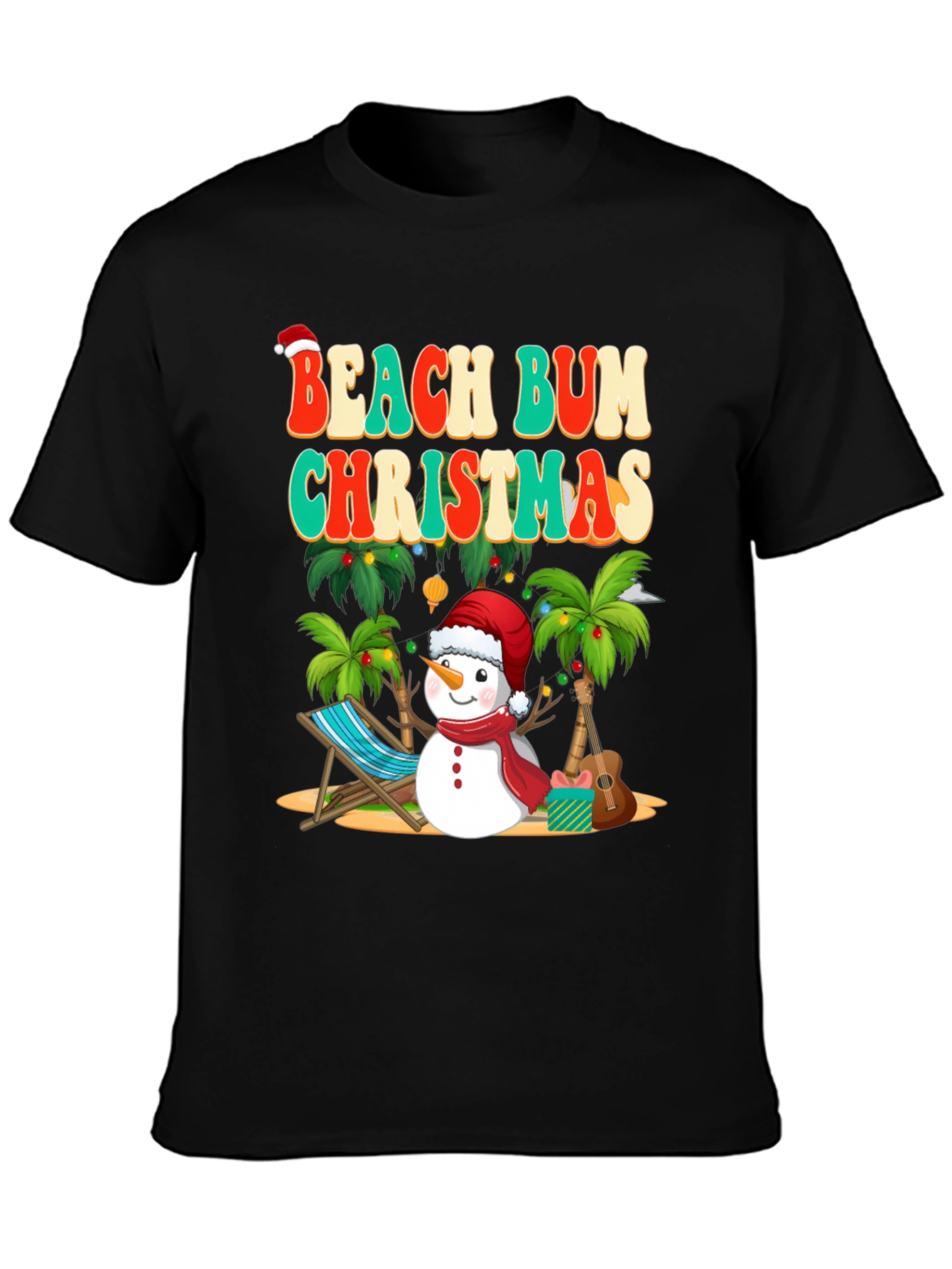 Beach Bum Christmas T-Shirt Holiday Graphic Tee