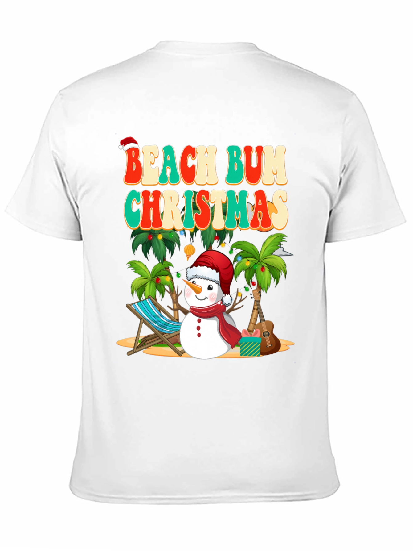 Beach Bum Christmas T-Shirt Holiday Graphic Tee