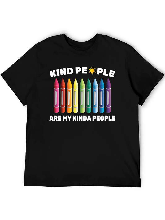 Kind People Crayon Graphic T-Shirt