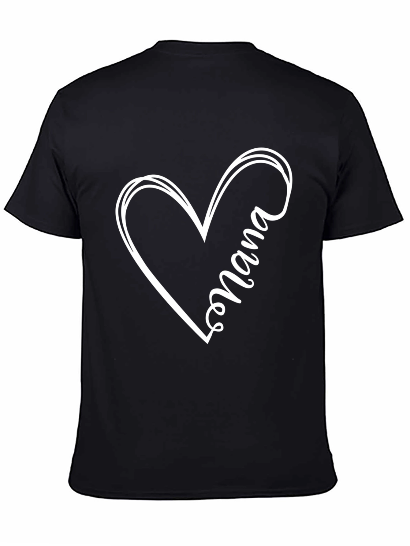 Nana Heart Graphic Tee - Black Cotton Blend