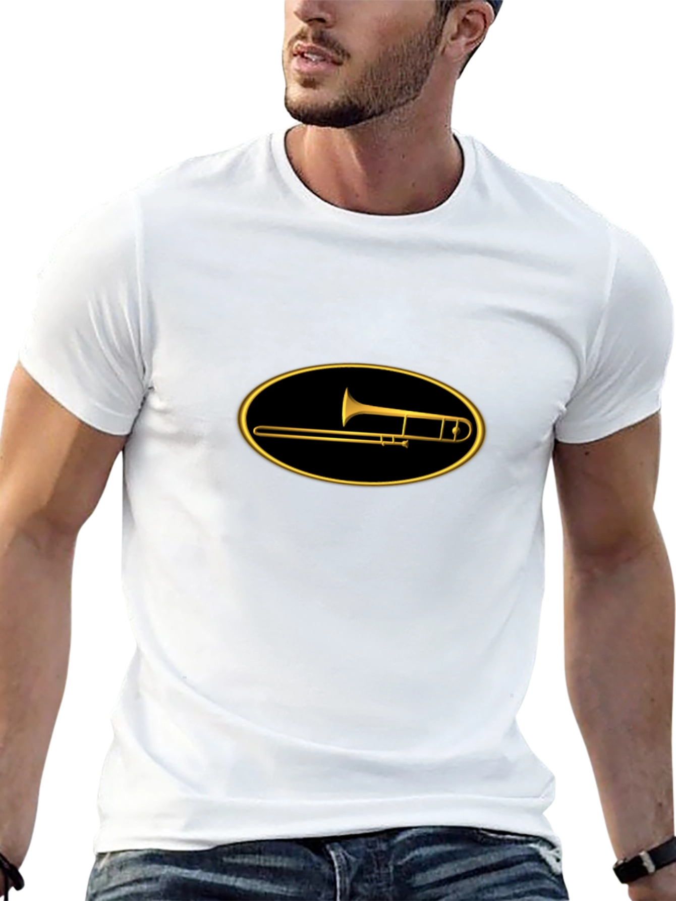 Black Trombone Graphic T-Shirt