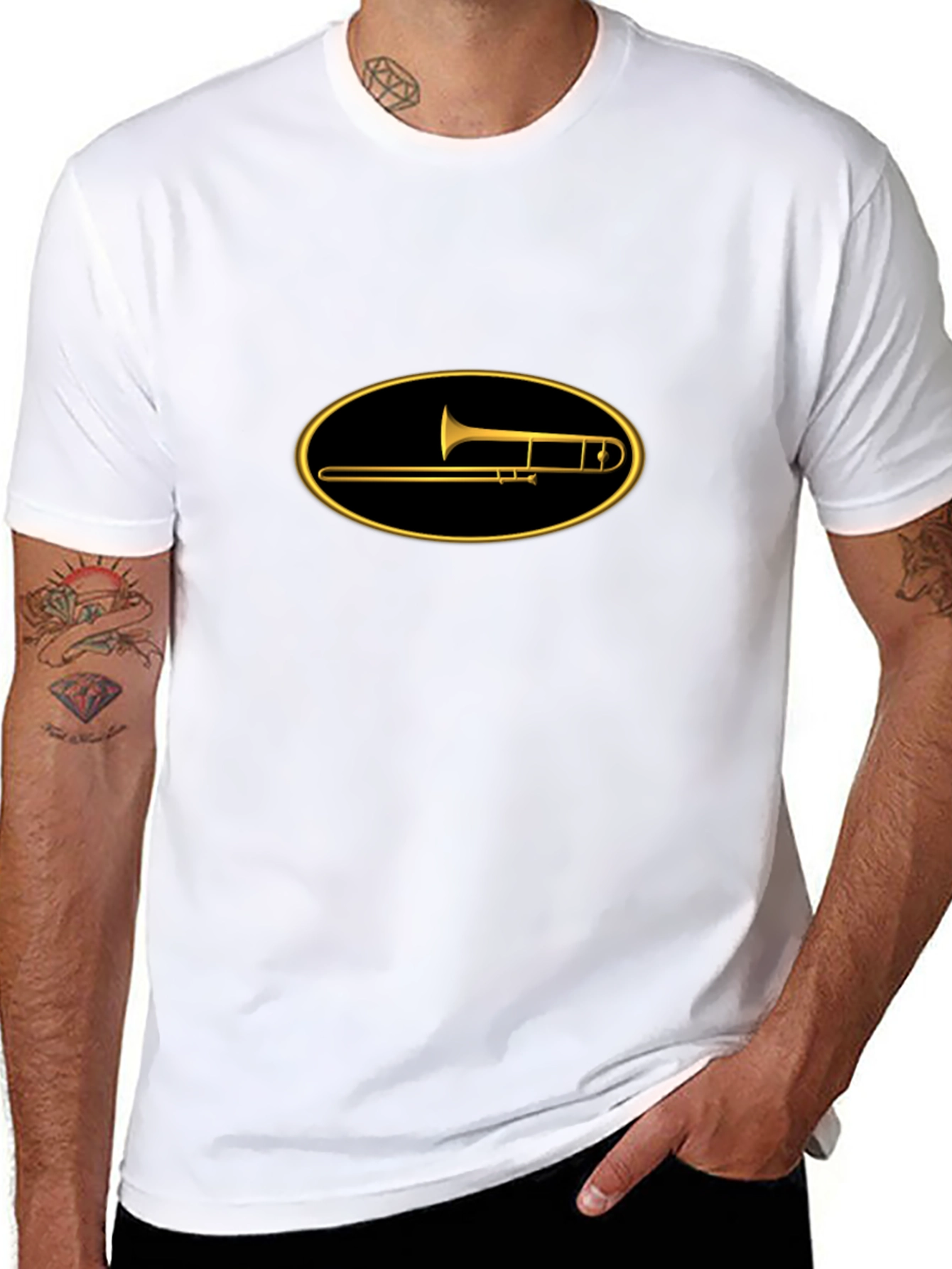 Black Trombone Graphic T-Shirt