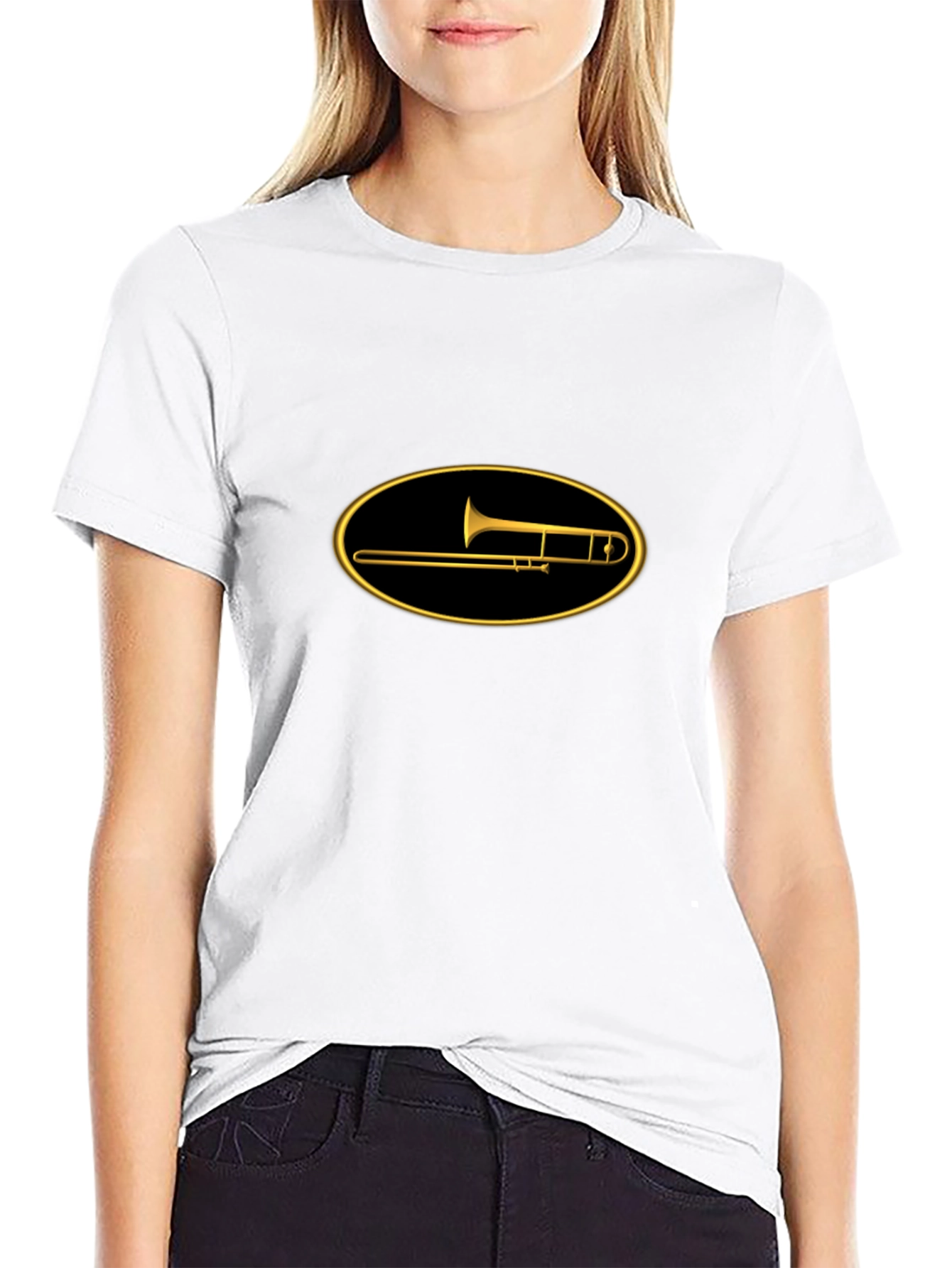 Black Trombone Graphic T-Shirt