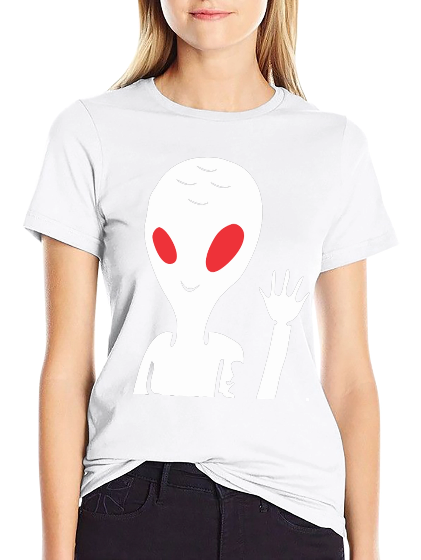 Alien Graphic Print Crew Neck Tee