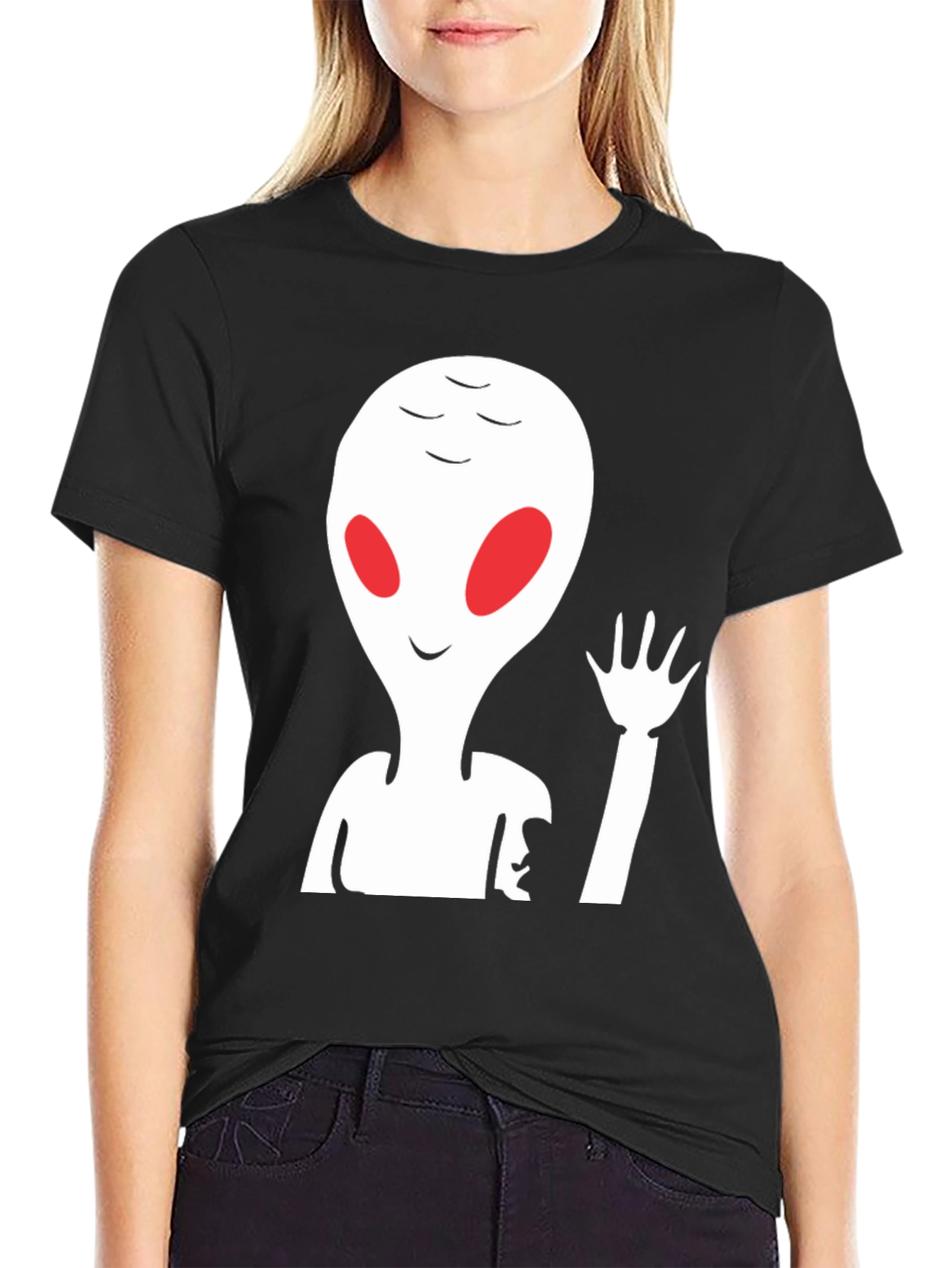 Alien Graphic Print Crew Neck Tee