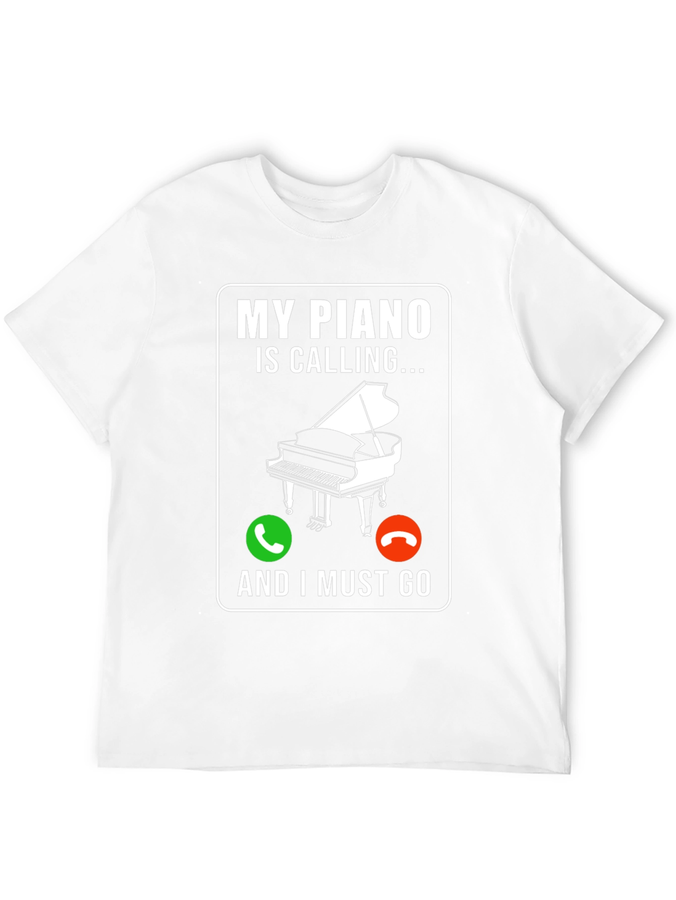 My Piano Is Calling Black Graphic T-Shirt