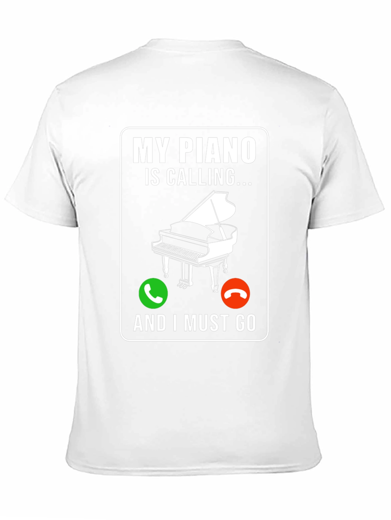 My Piano Is Calling Black Graphic T-Shirt