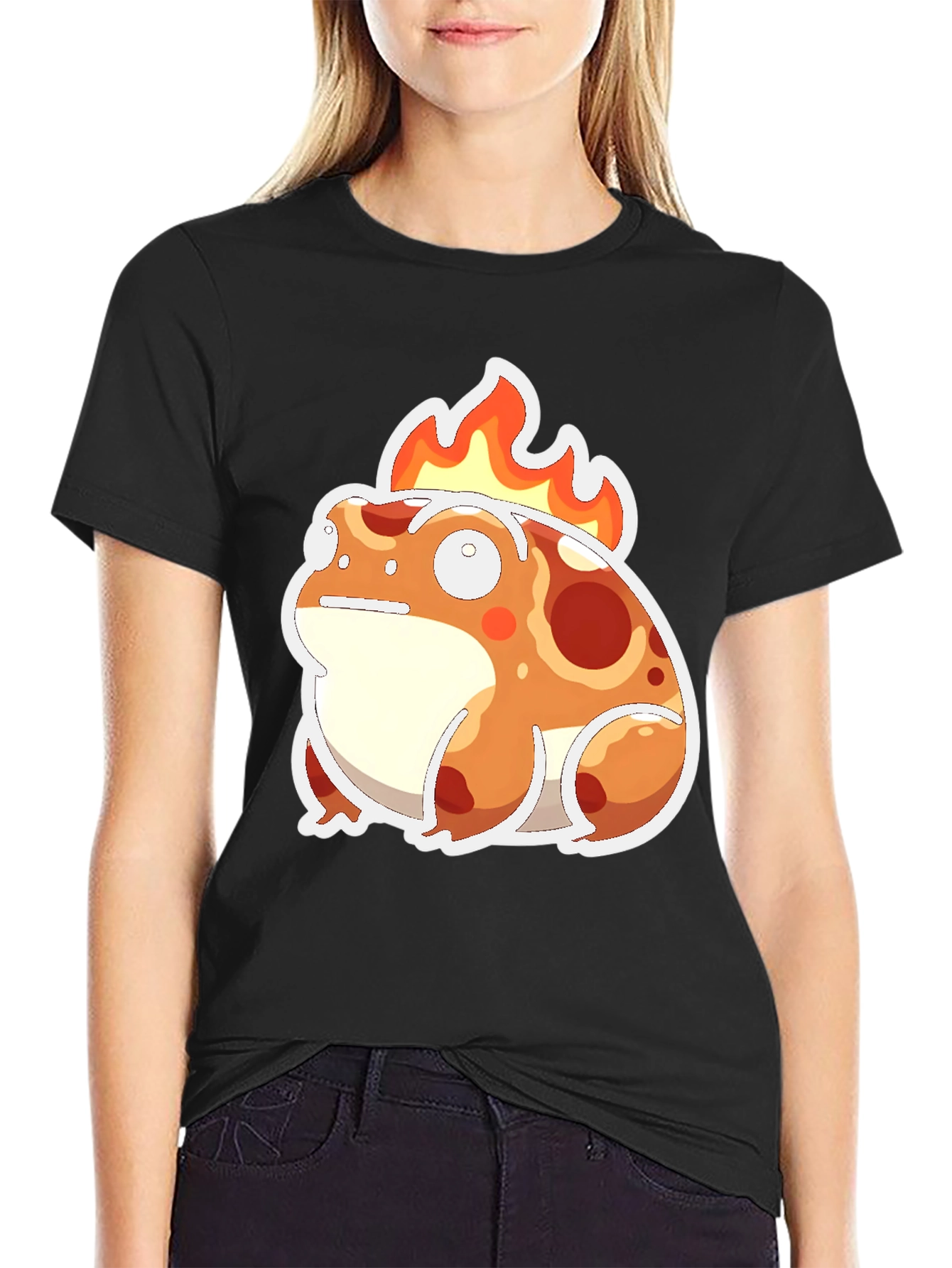 Flaming Frog Graphic Tee - Cool Cartoon T-Shirt