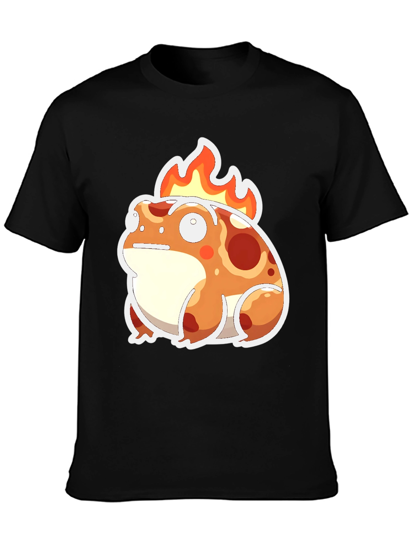 Flaming Frog Graphic Tee - Cool Cartoon T-Shirt