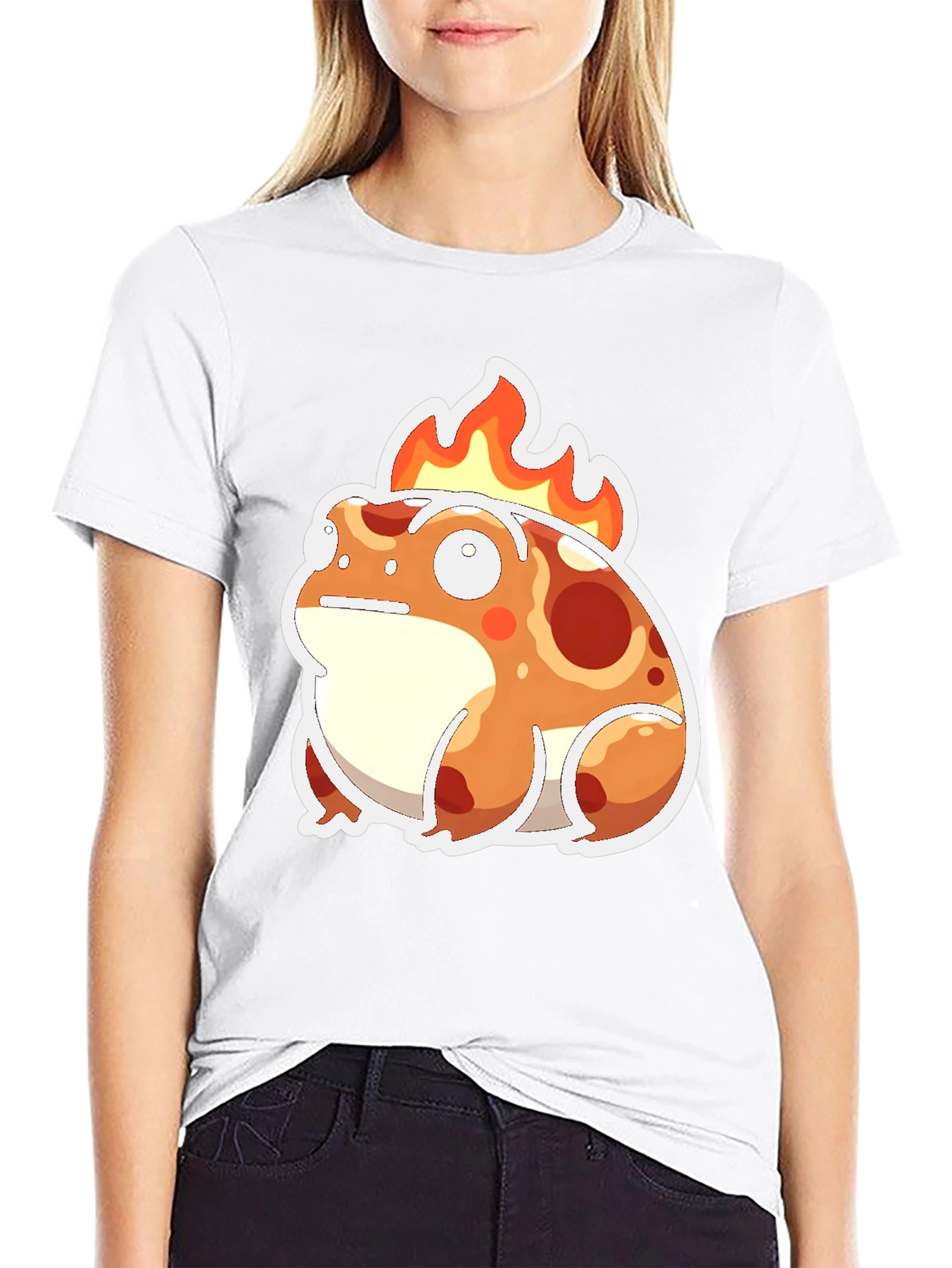 Flaming Frog Graphic Tee - Cool Cartoon T-Shirt