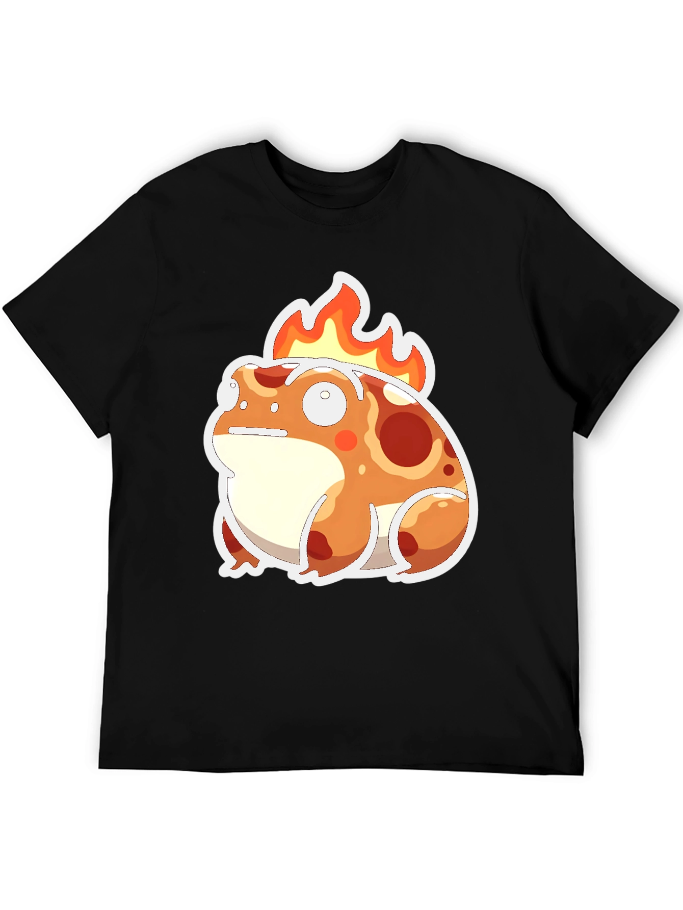 Flaming Frog Graphic Tee - Cool Cartoon T-Shirt