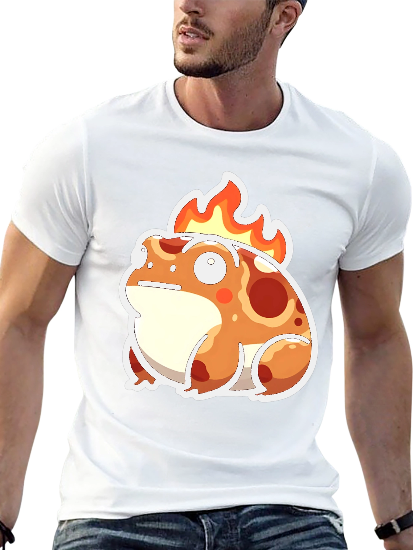Flaming Frog Graphic Tee - Cool Cartoon T-Shirt