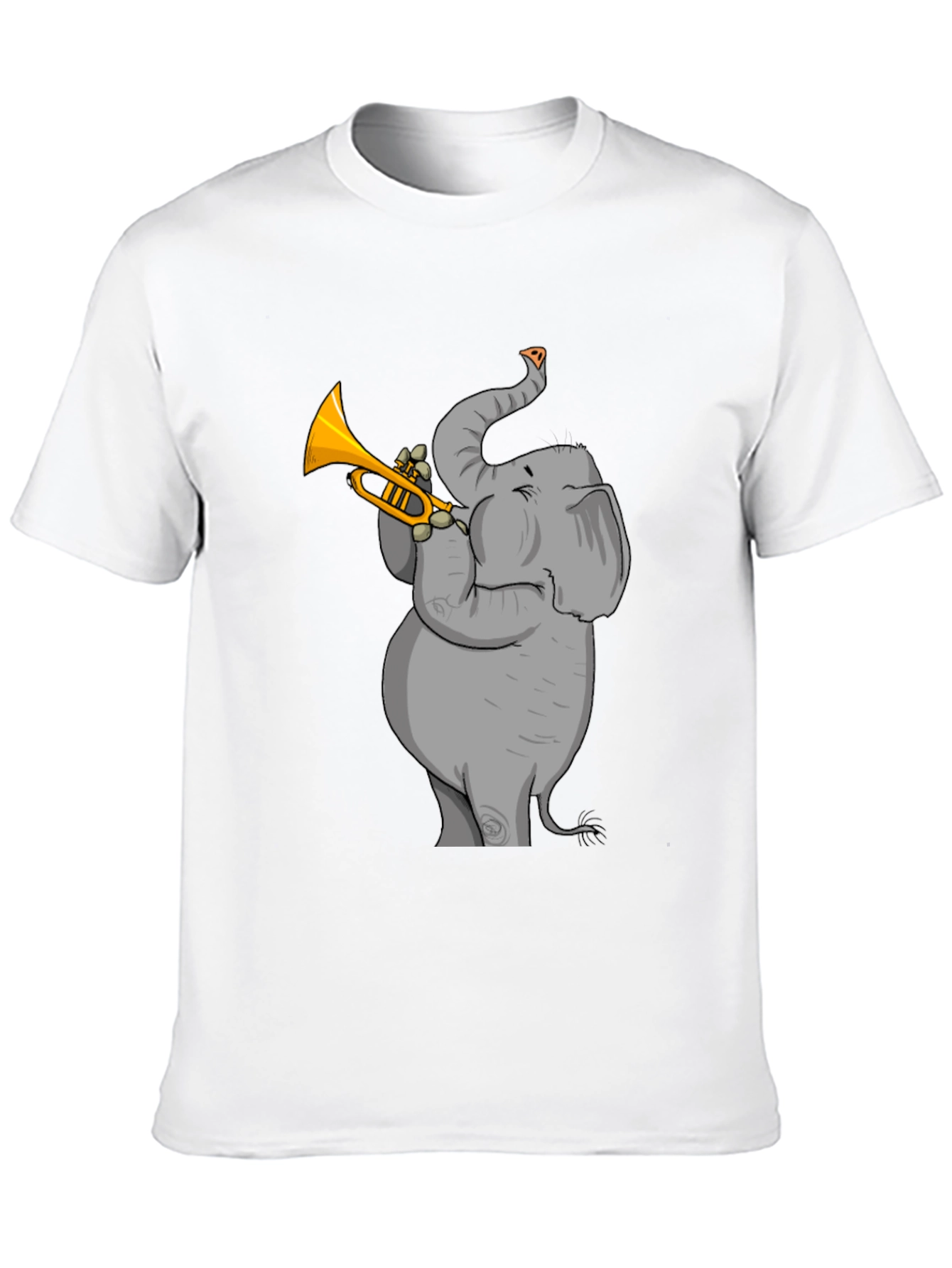 Trumpet Elephant Graphic Tee - Stylish Black T-Shirt