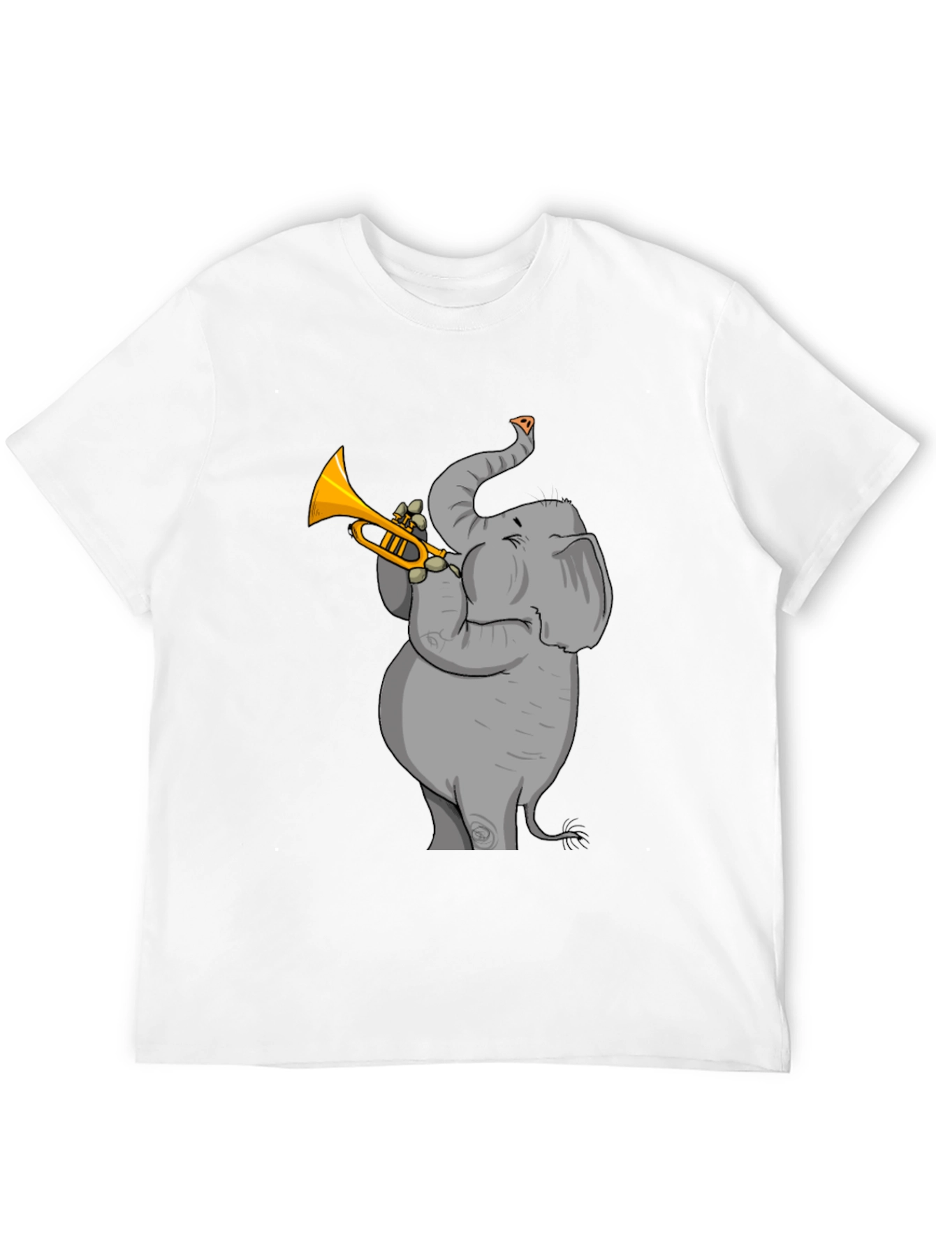 Trumpet Elephant Graphic Tee - Stylish Black T-Shirt