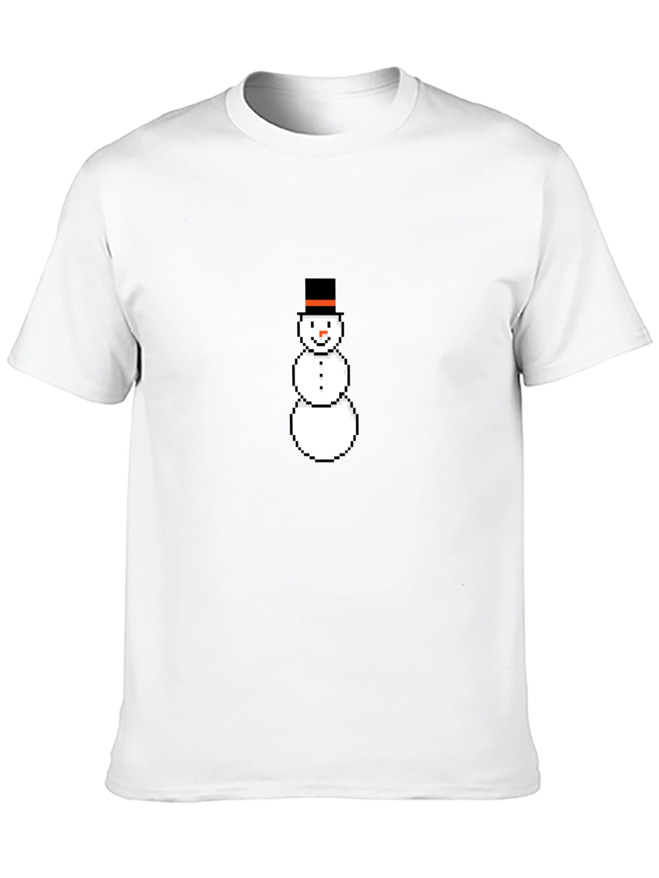 Pixel Snowman Black T-Shirt