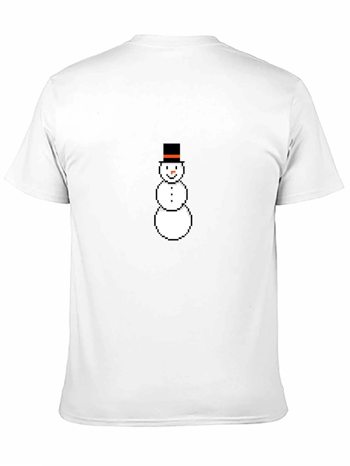 Pixel Snowman Black T-Shirt