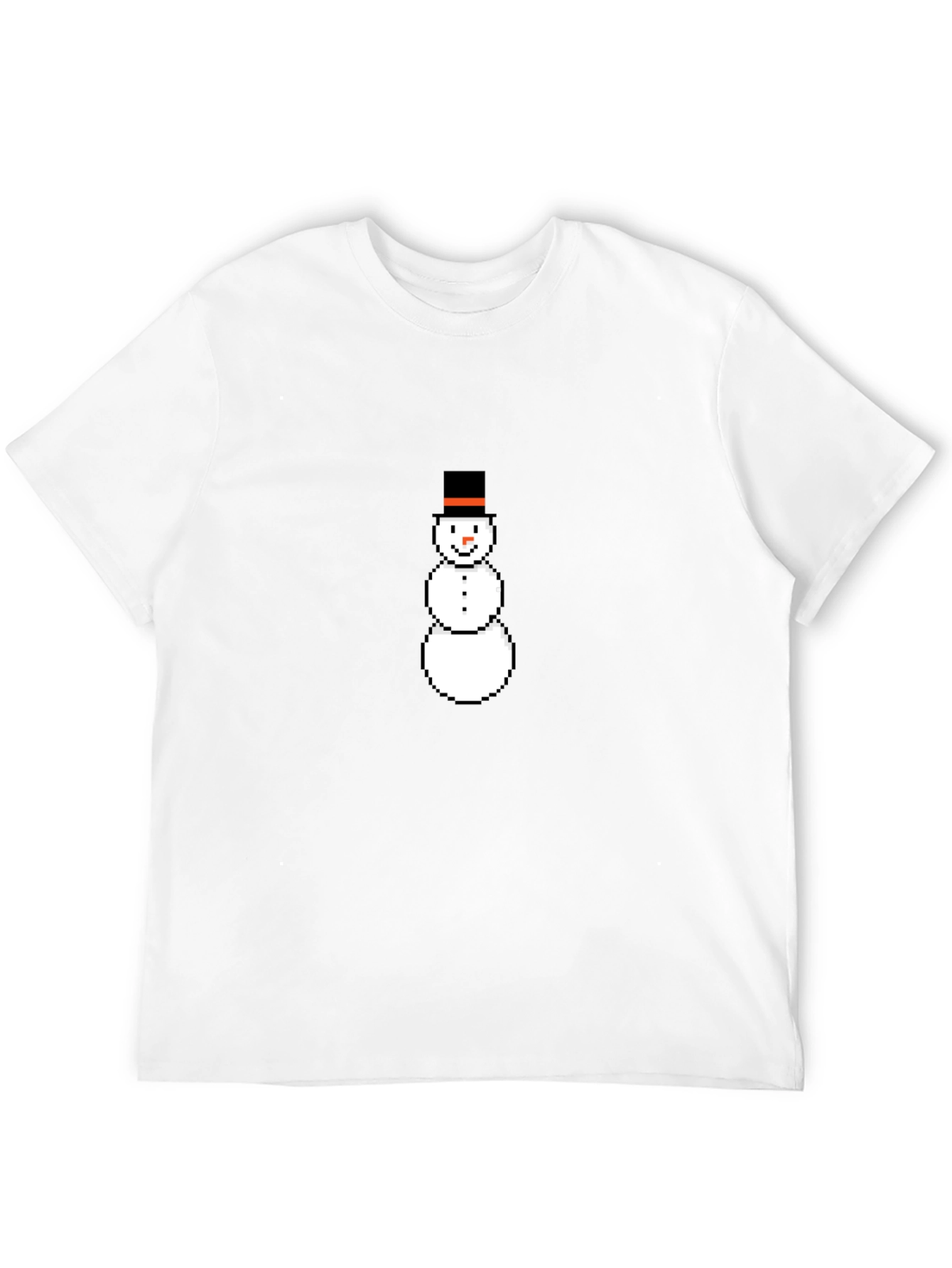Pixel Snowman Black T-Shirt