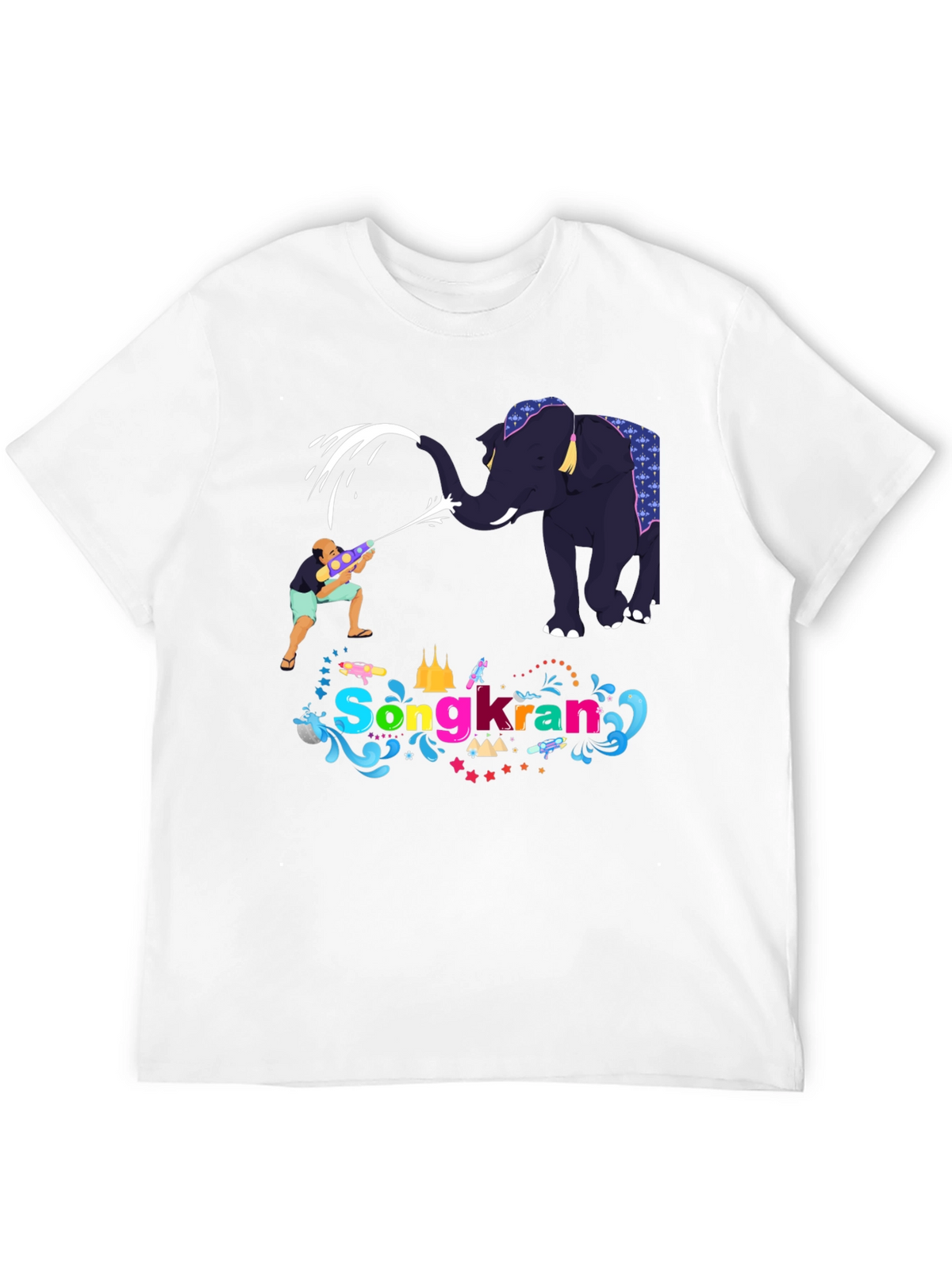 Songkran Festival T-Shirt - Elephant Water Fight