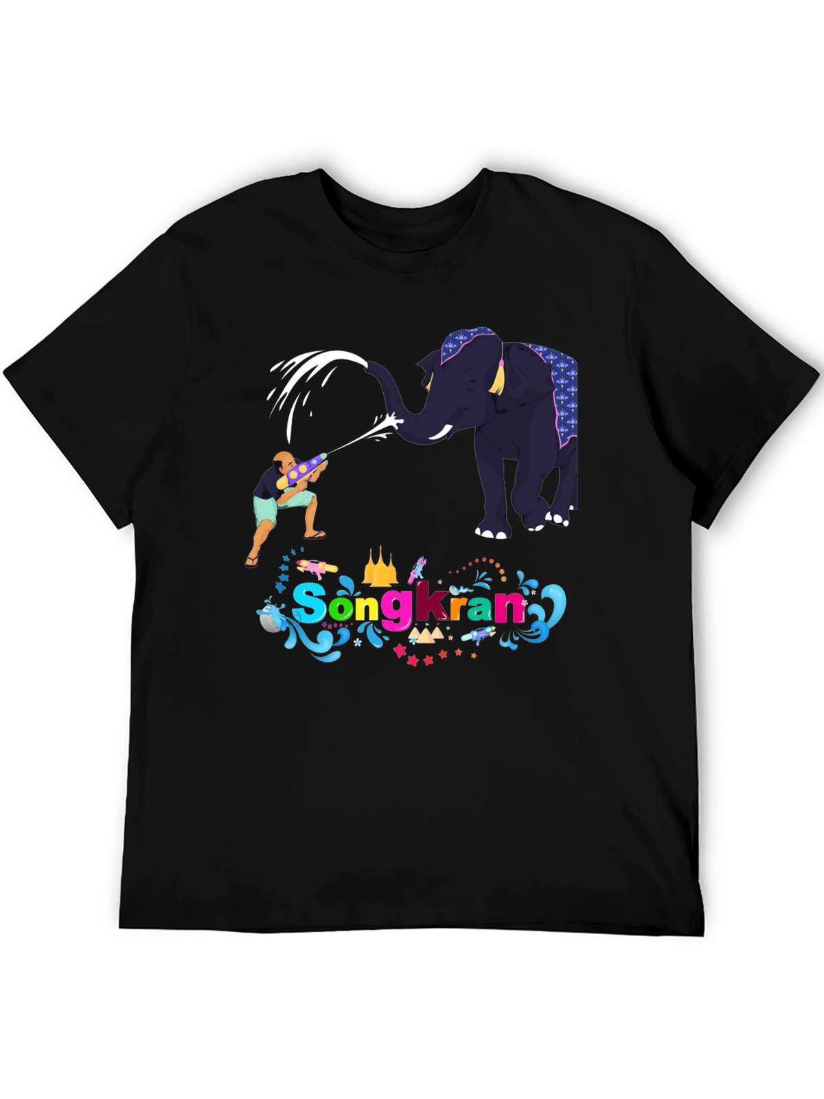 Songkran Festival T-Shirt - Elephant Water Fight