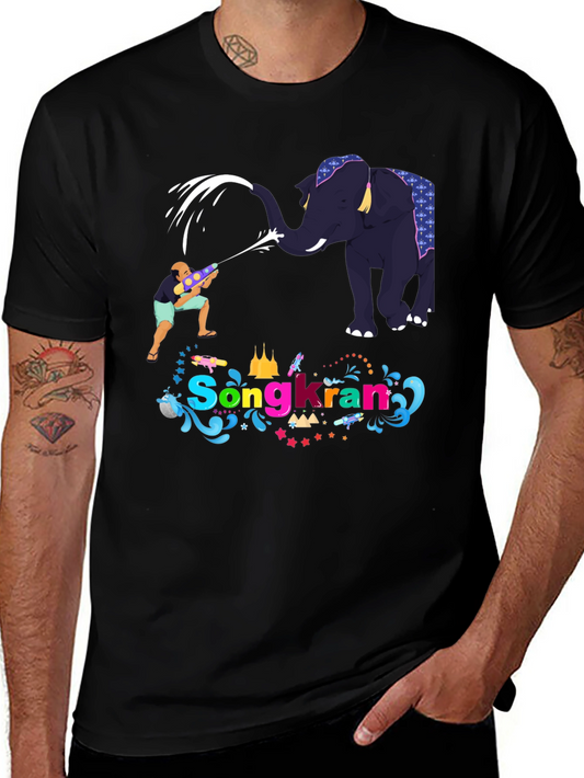 Songkran Festival T-Shirt - Elephant Water Fight