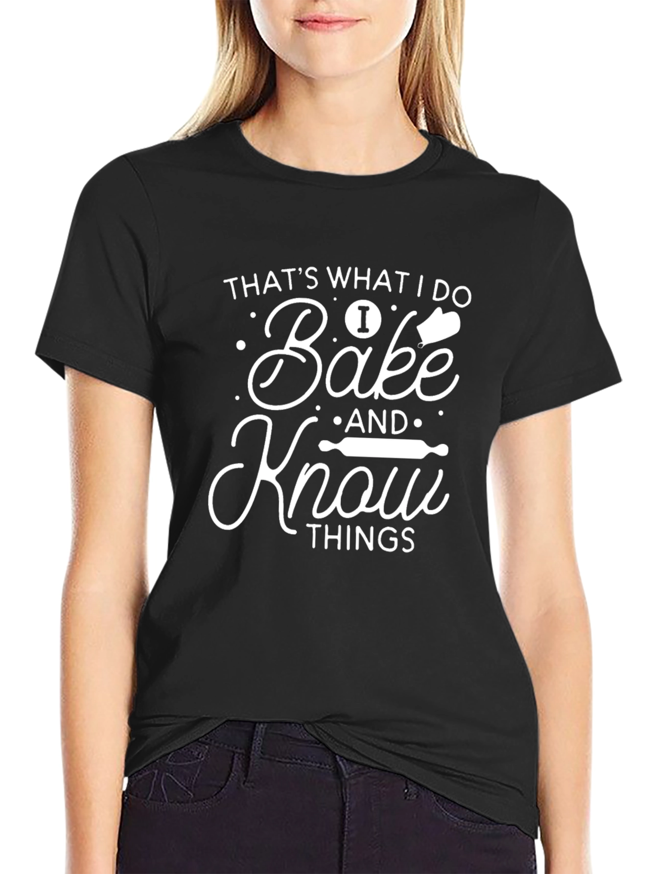 Bake and Know Things Black T-Shirt
