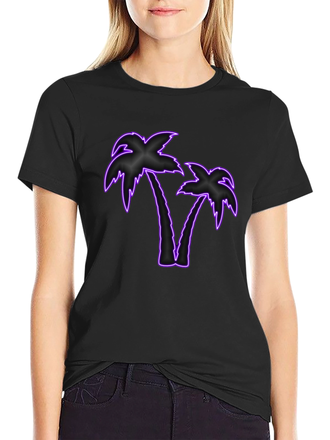 Neon Palm Tree Graphic T-Shirt
