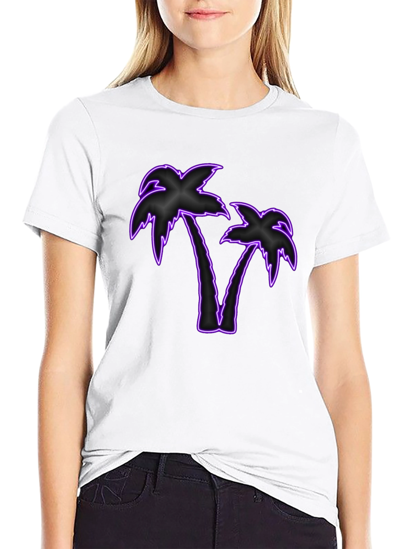 Neon Palm Tree Graphic T-Shirt