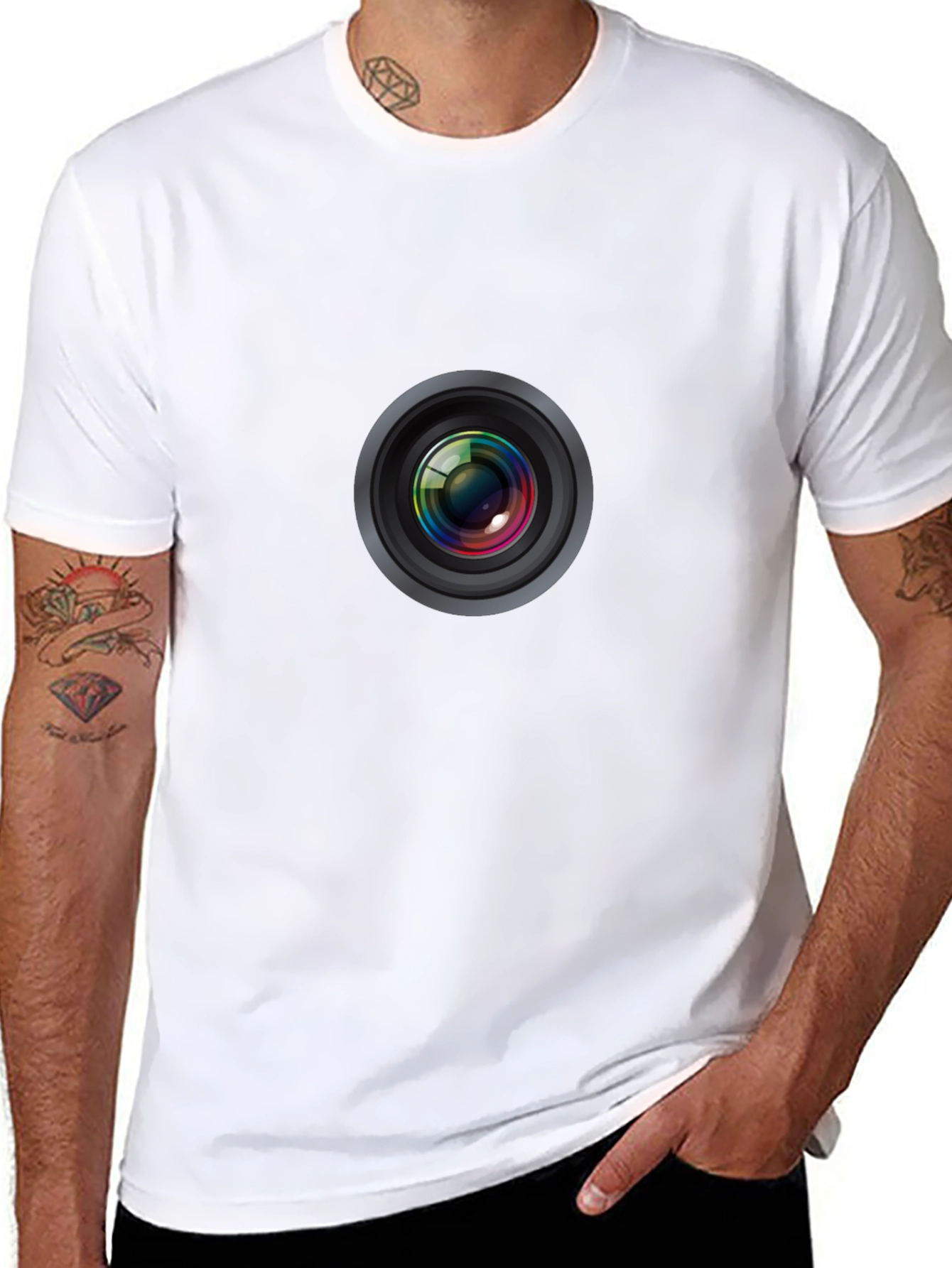 Camera Lens Graphic Tee - Mens Black T-Shirt