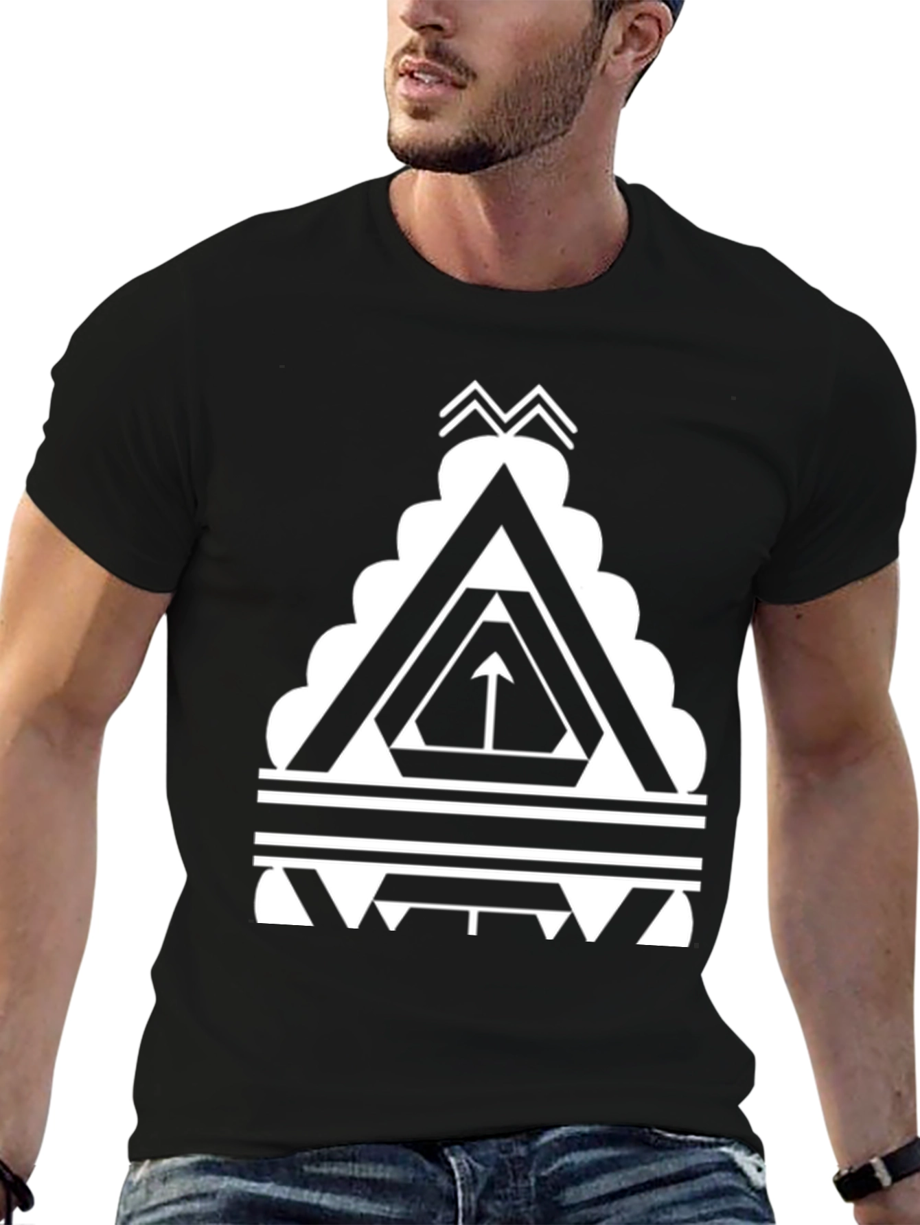 Geometric Triangle T-Shirt - Modern Graphic Tee