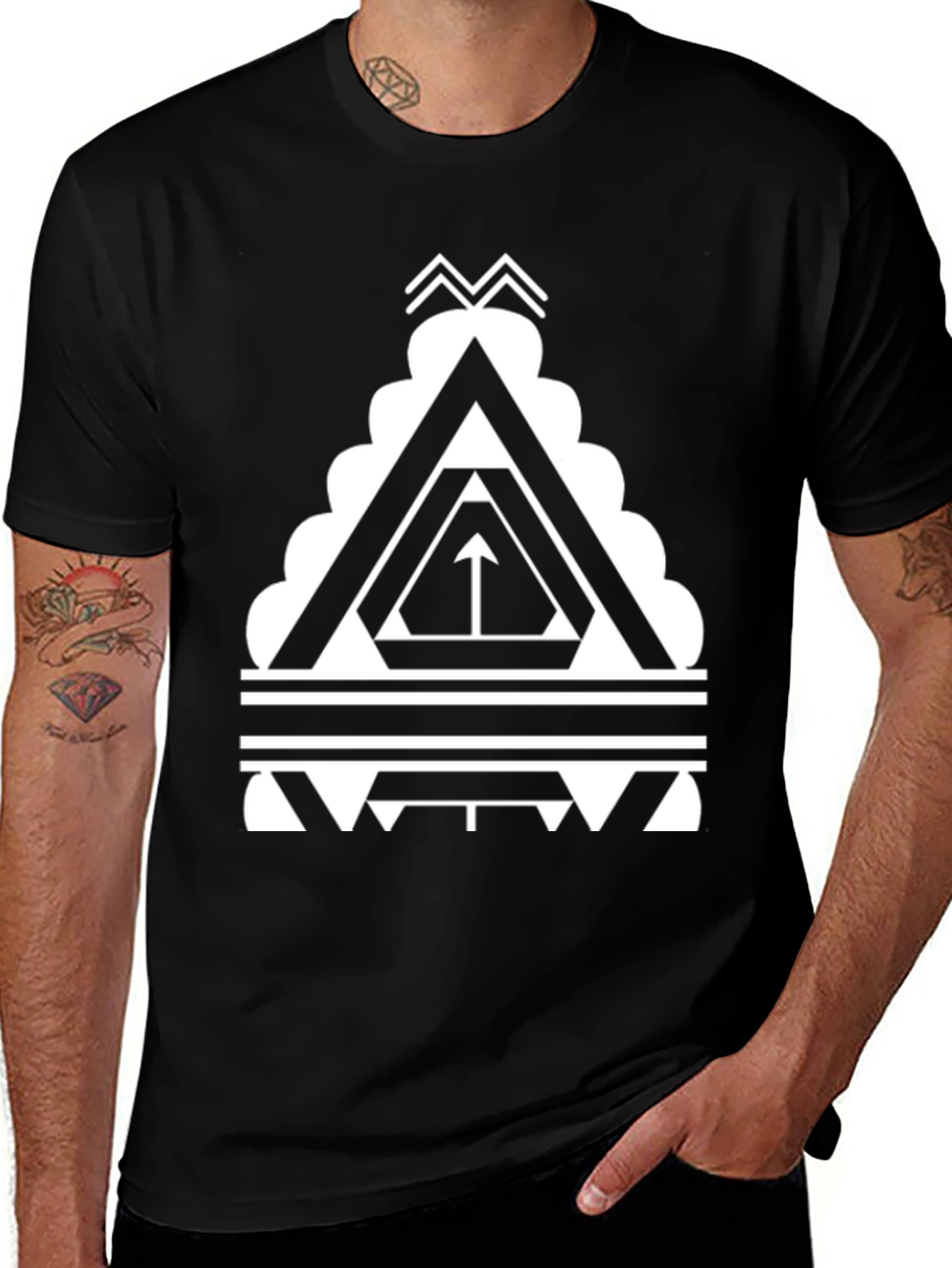 Geometric Triangle T-Shirt - Modern Graphic Tee