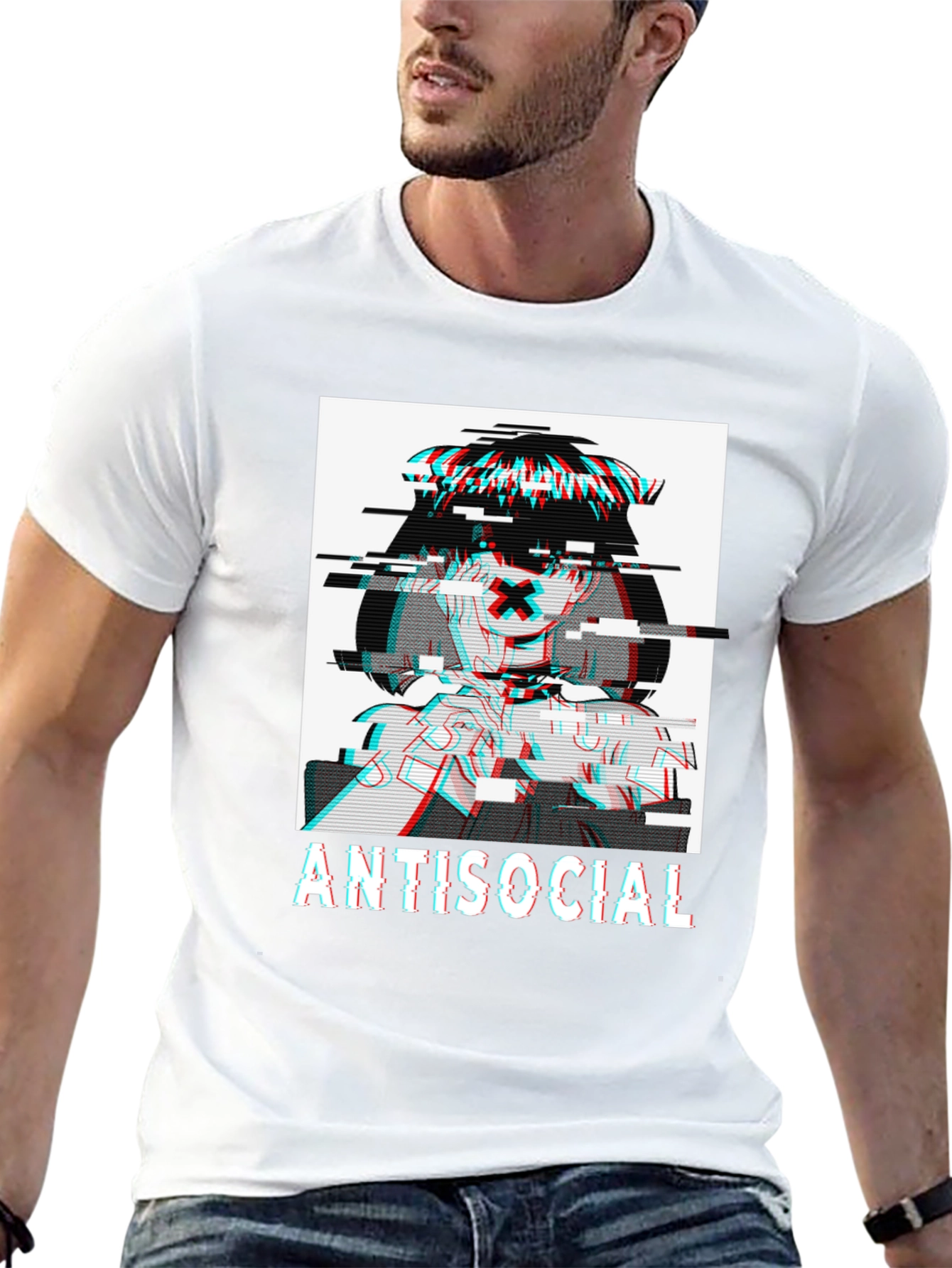 Antisocial Glitch Anime T-Shirt