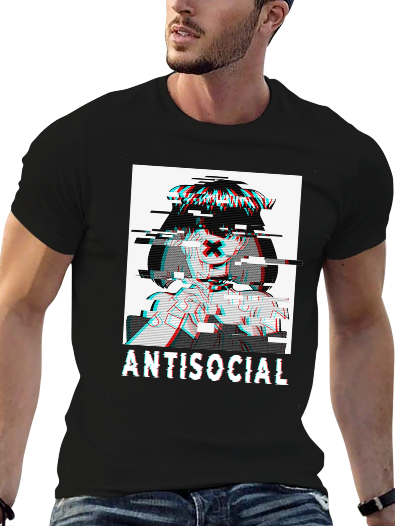 Antisocial Glitch Anime T-Shirt