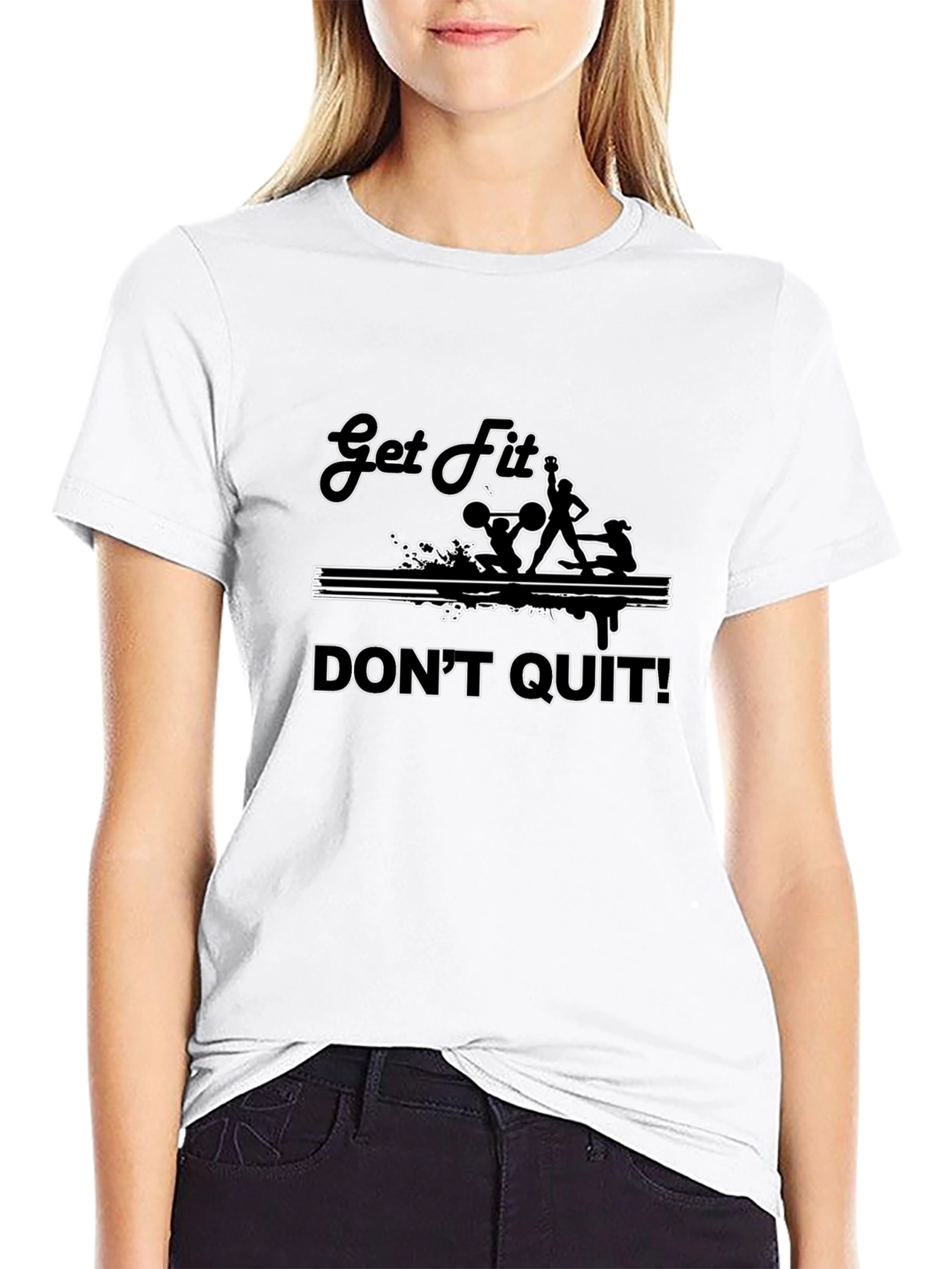 Get Fit Dont Quit Black T-Shirt