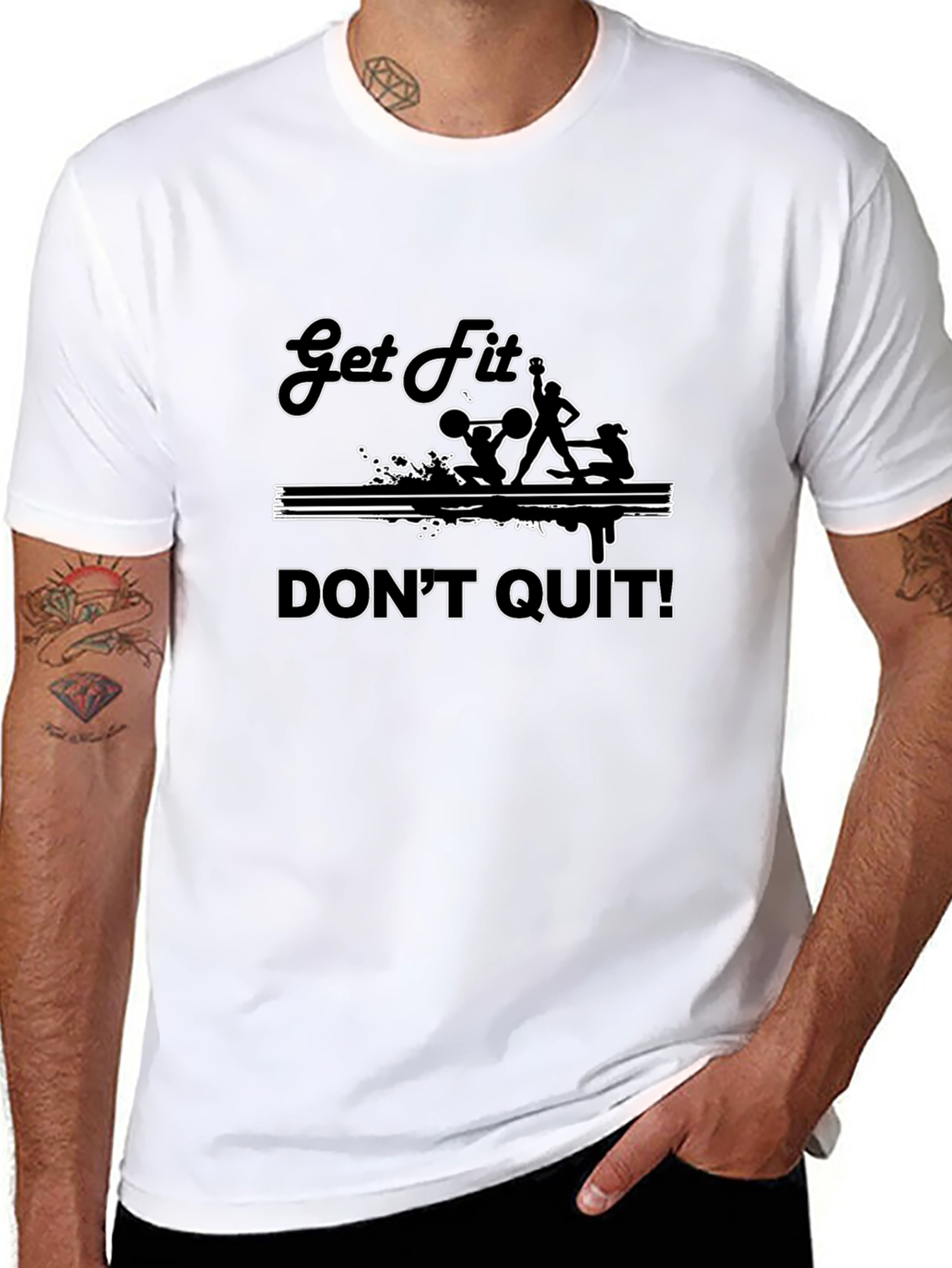 Get Fit Dont Quit Black T-Shirt