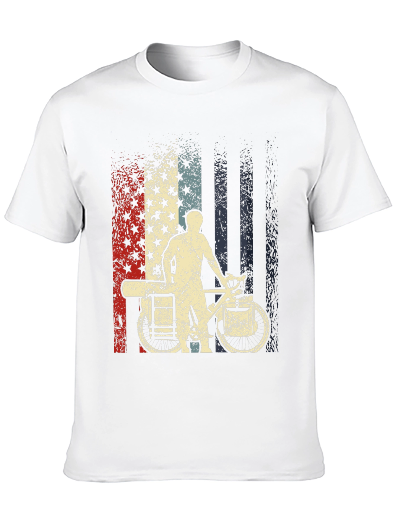Patriotic Bike Messenger T-Shirt - USA Flag
