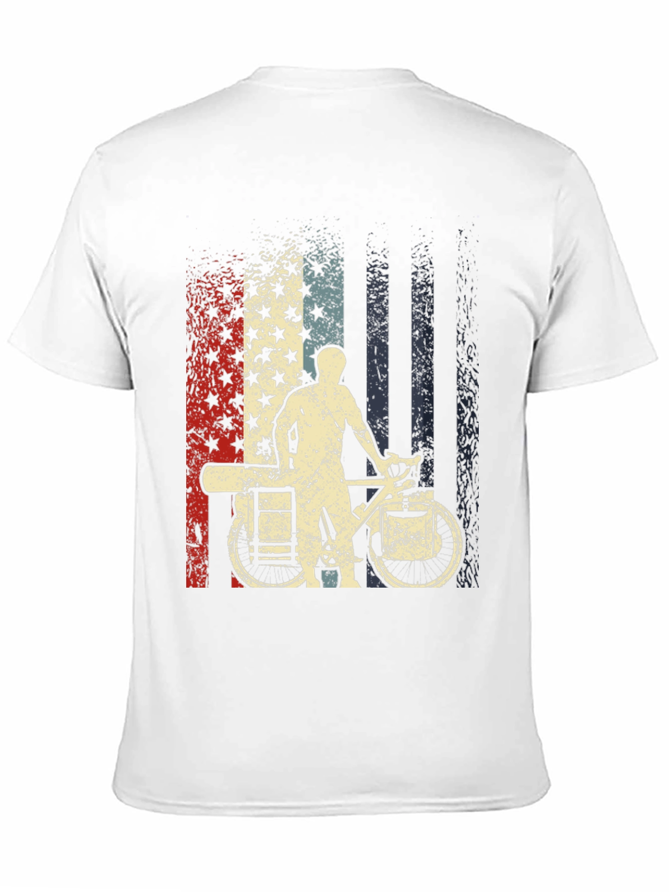 Patriotic Bike Messenger T-Shirt - USA Flag