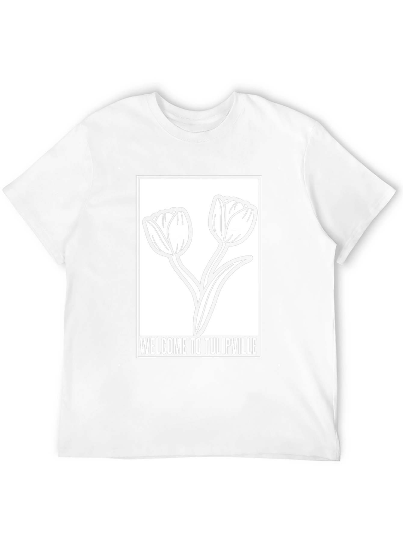 Welcome to Tulipville Black Graphic T-Shirt