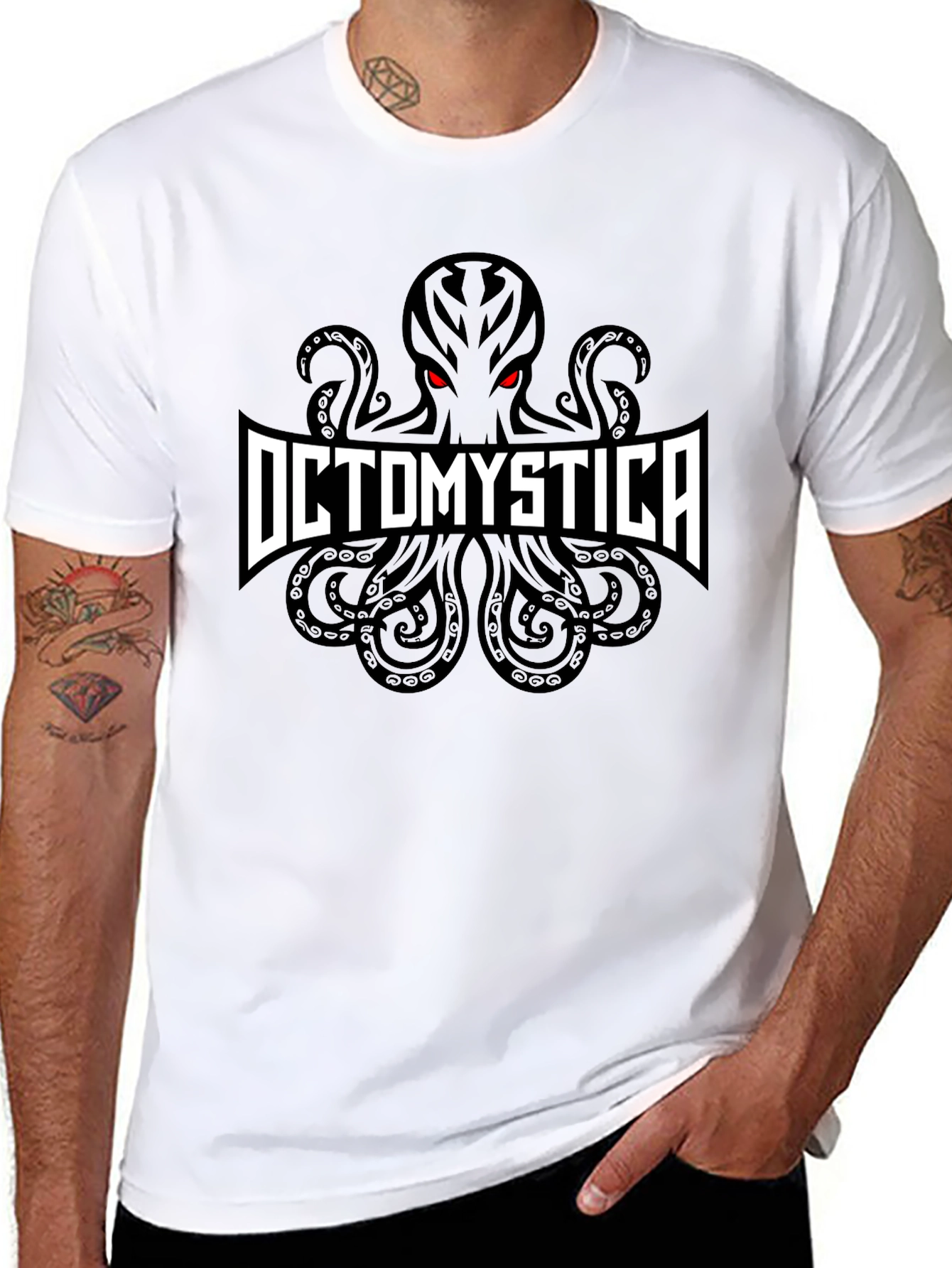 Octomystica Graphic Print Black T-Shirt