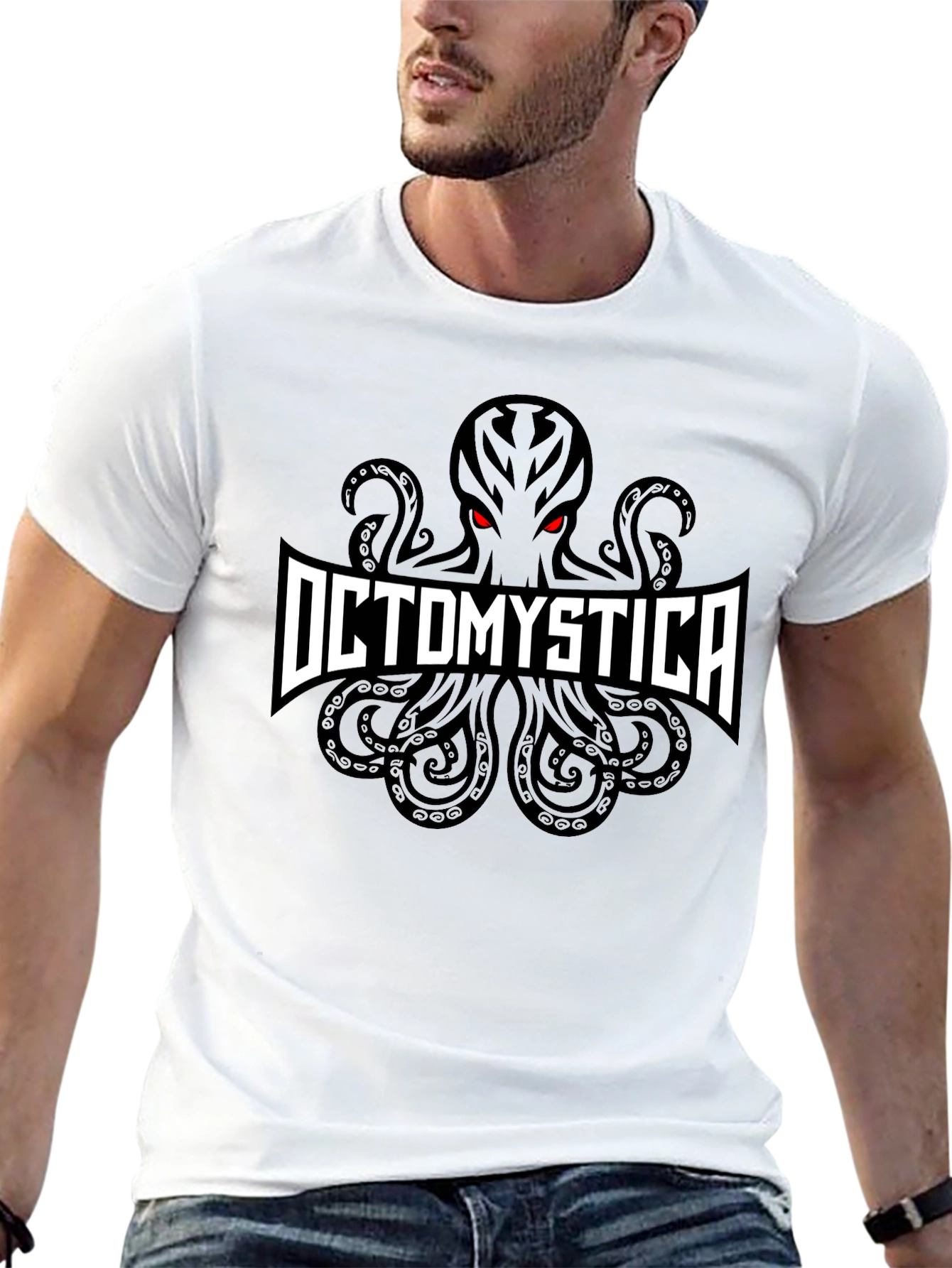 Octomystica Graphic Print Black T-Shirt