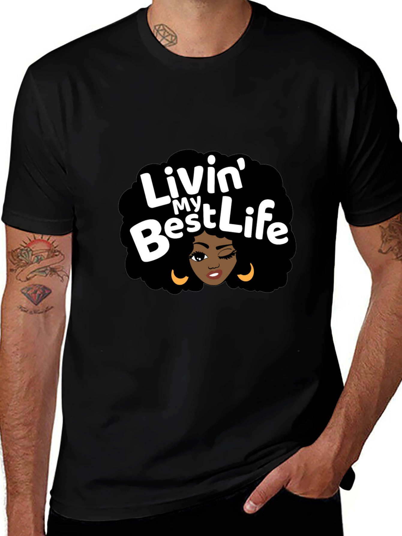 Livin My Best Life Black T-Shirt