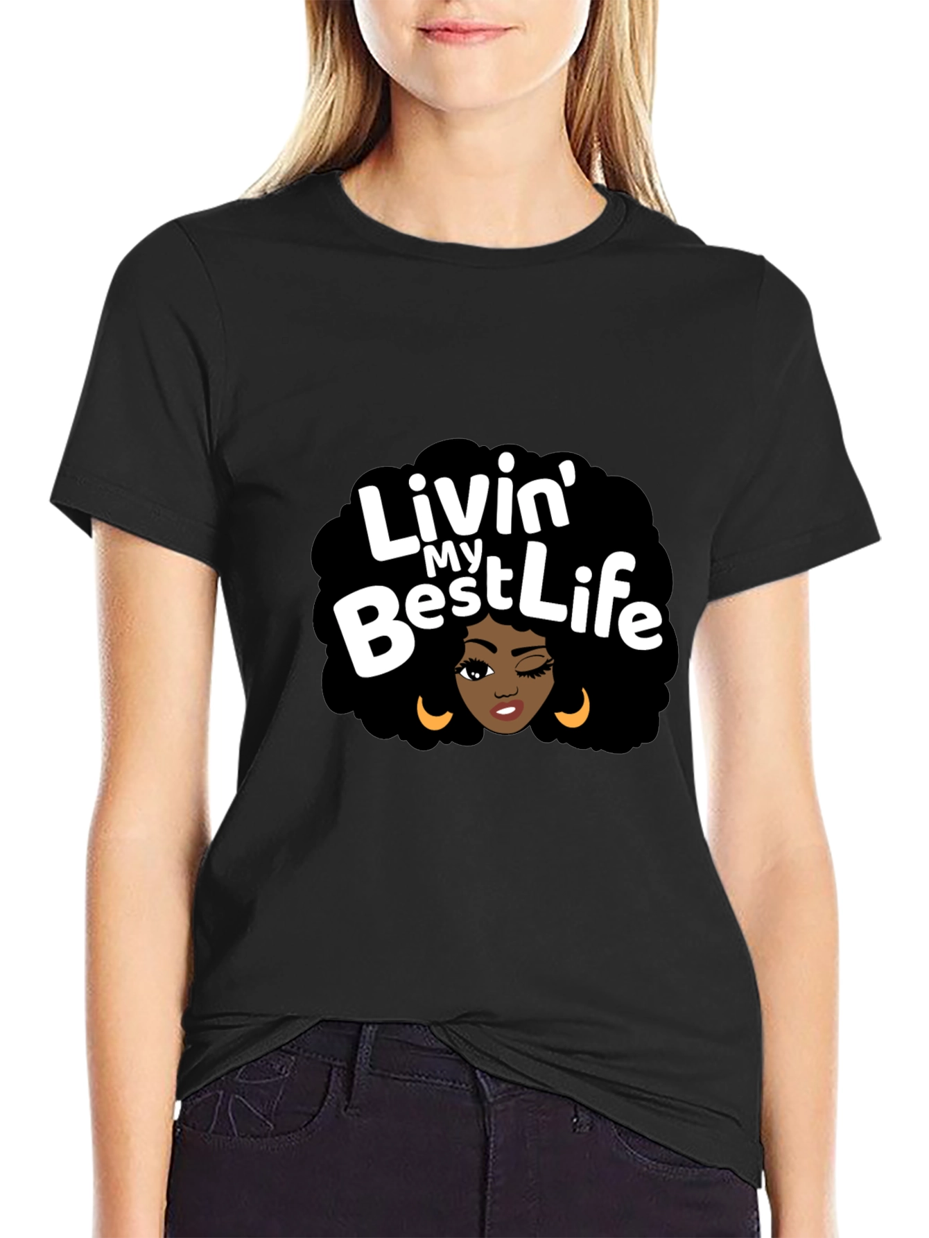Livin My Best Life Black T-Shirt