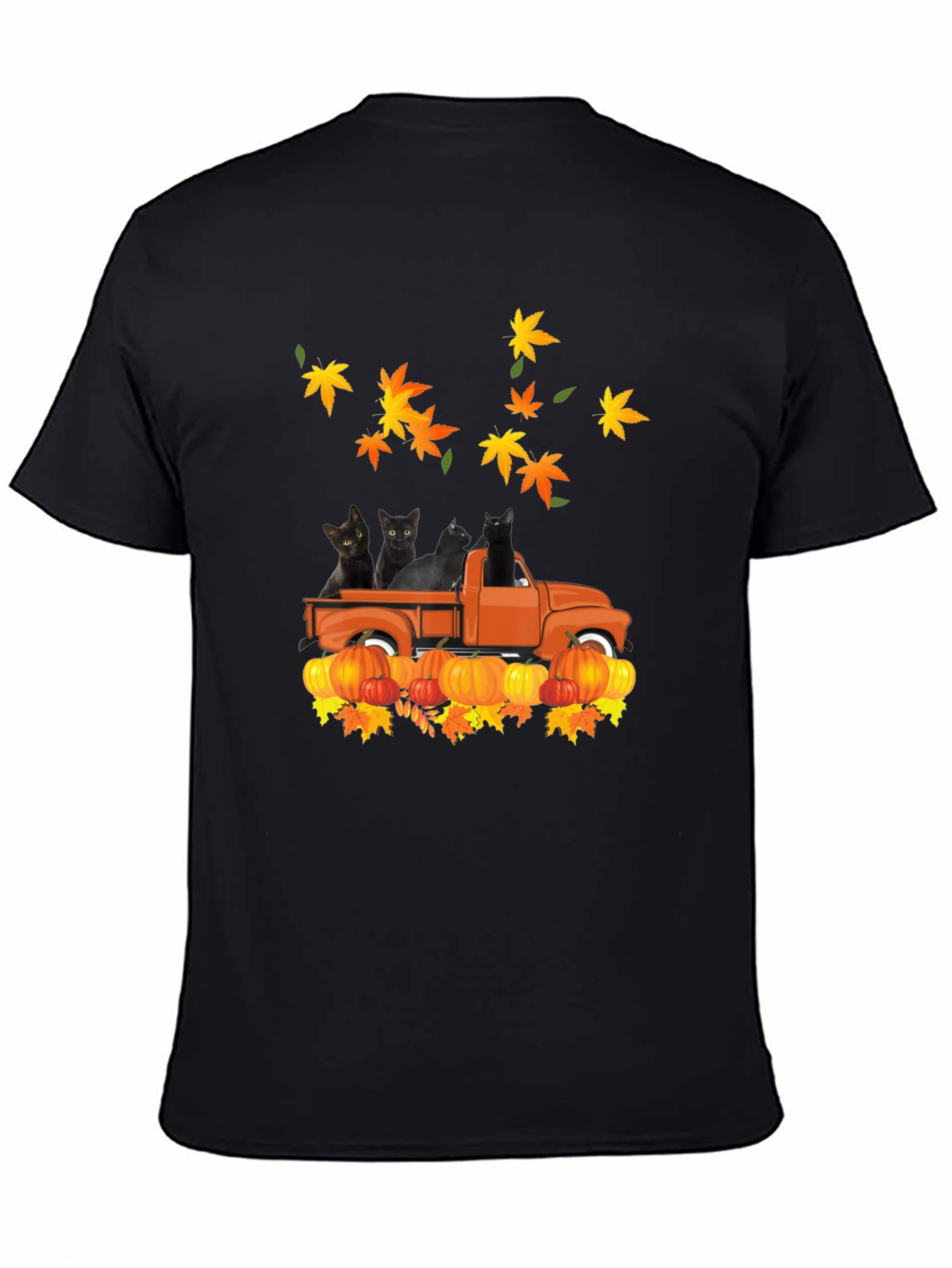 Black Cats in Truck Fall T-Shirt